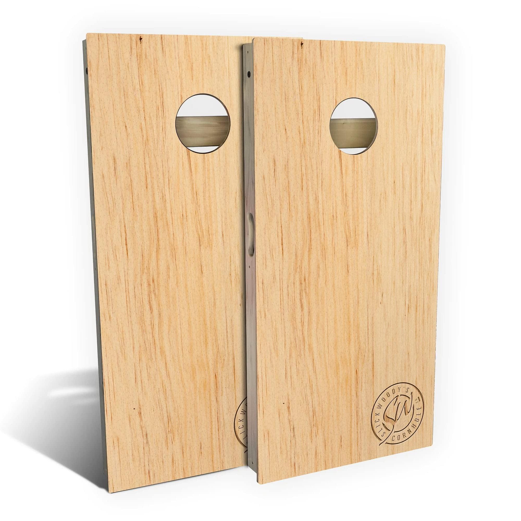 Skip\'s Garage Skip\'s Garage Butternut Wood Cornhole Set - Premium 2x4 (Weather Bags) - Include Hole + Edge Lights