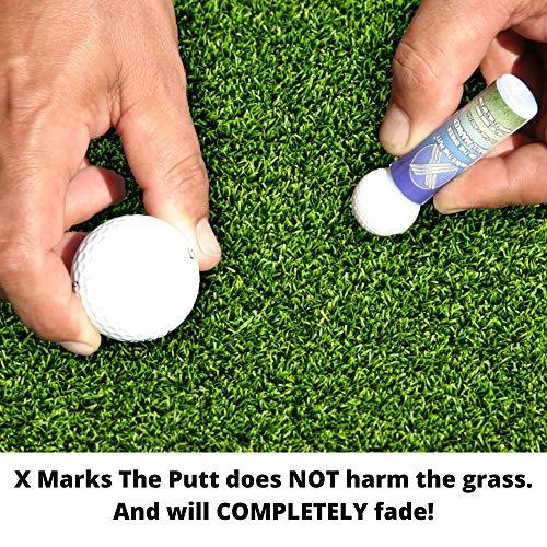 X Marks the Putt X Marks the Putt- Innovative Golfing Ball Marker for Putting Green | Does NOT HARM Grass | Blue Colorant Will Mark Your Spot & Disappear in 10 Min.