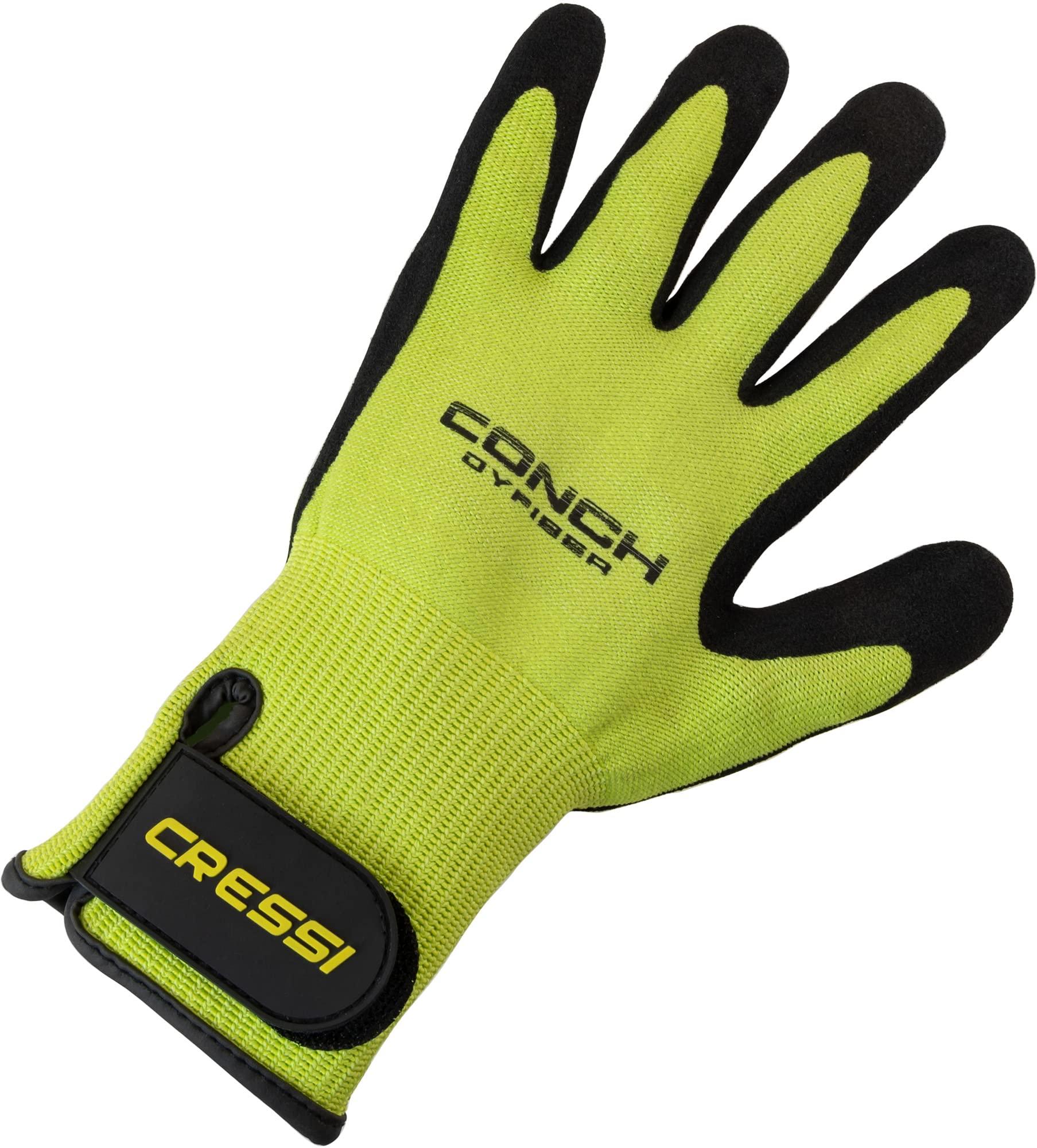 Cressi Cressi Conch Dyfiber Gloves, Lime, M