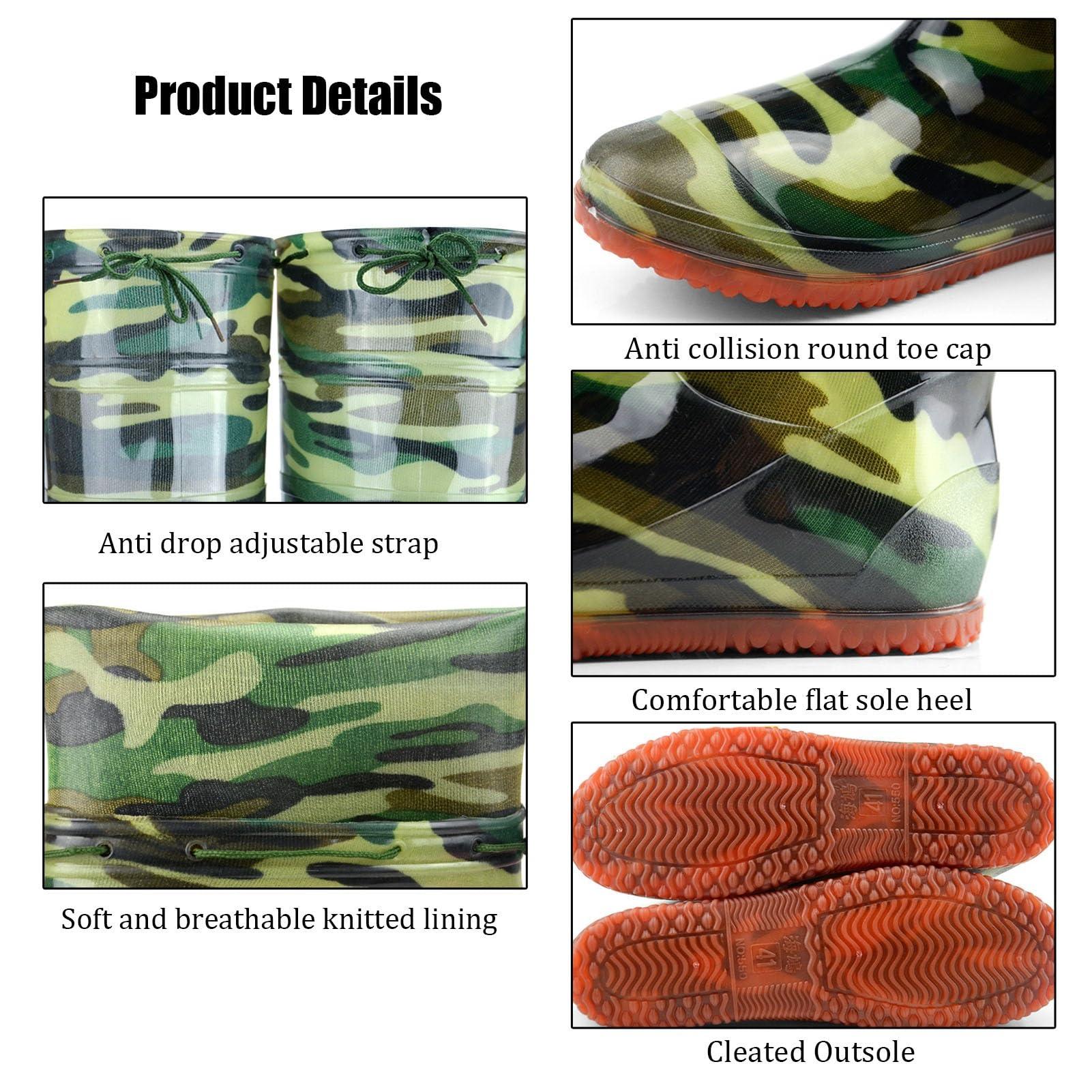 JCWGLY JCWGLY Camo Hip Waders Boots for Men Women Hip Boots Lightweight Waterproof Anti-Slip Rain Boots for Fishing Hunting(5)