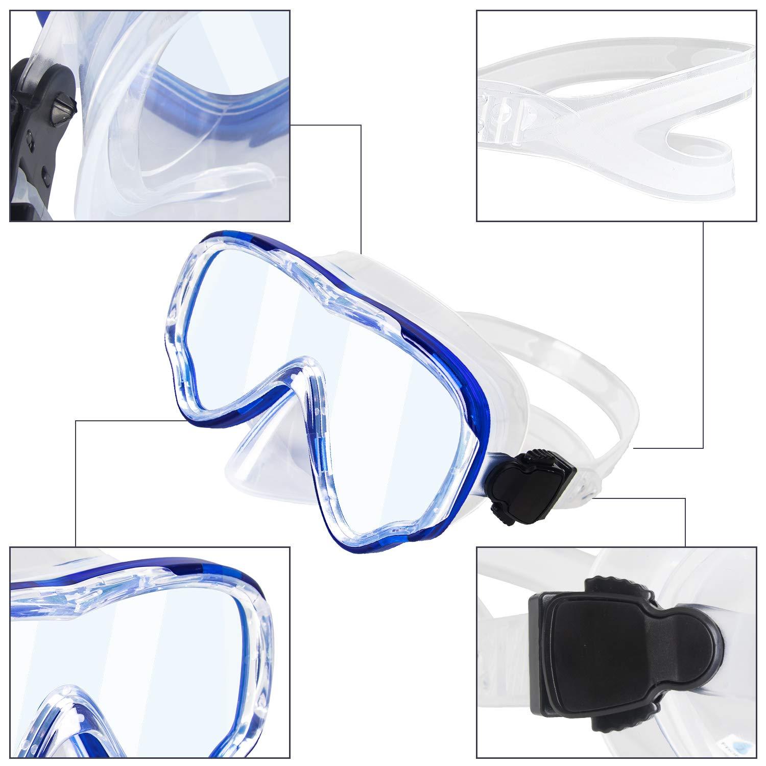 Peicees Peicees Swimming Goggles with Nose Cover for Kids, Youth Anti Fog Swim Goggles Snorkel Diving Mask for Boys Girls