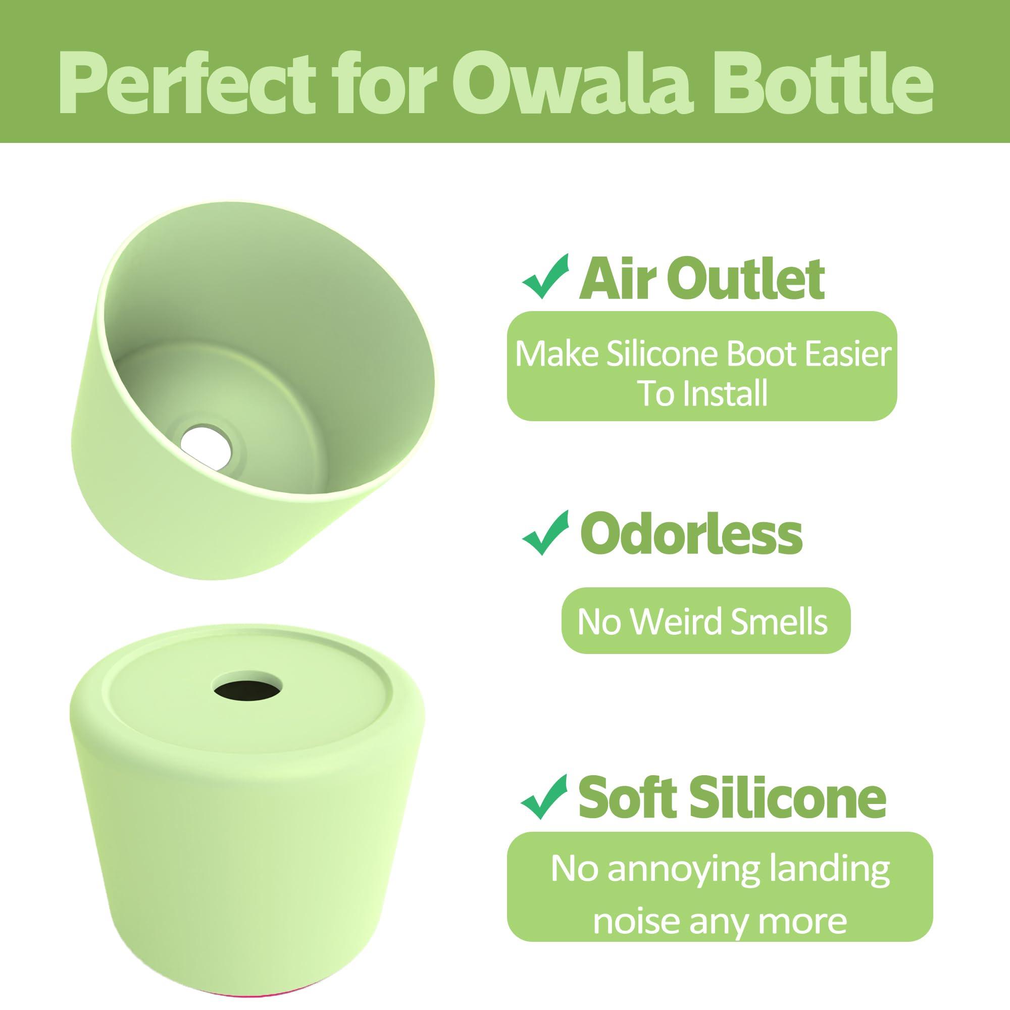 AESKEIA AESKEIA 2PCS Silicone Water Bottle Boot for Owala 24oz 32oz 40oz,Anti-Slip Protective Sleeve Bottom Bumper Protector for FreeSip, Twist, and Flip Stainless Steel Water Bottles (Light Green, 40oz)