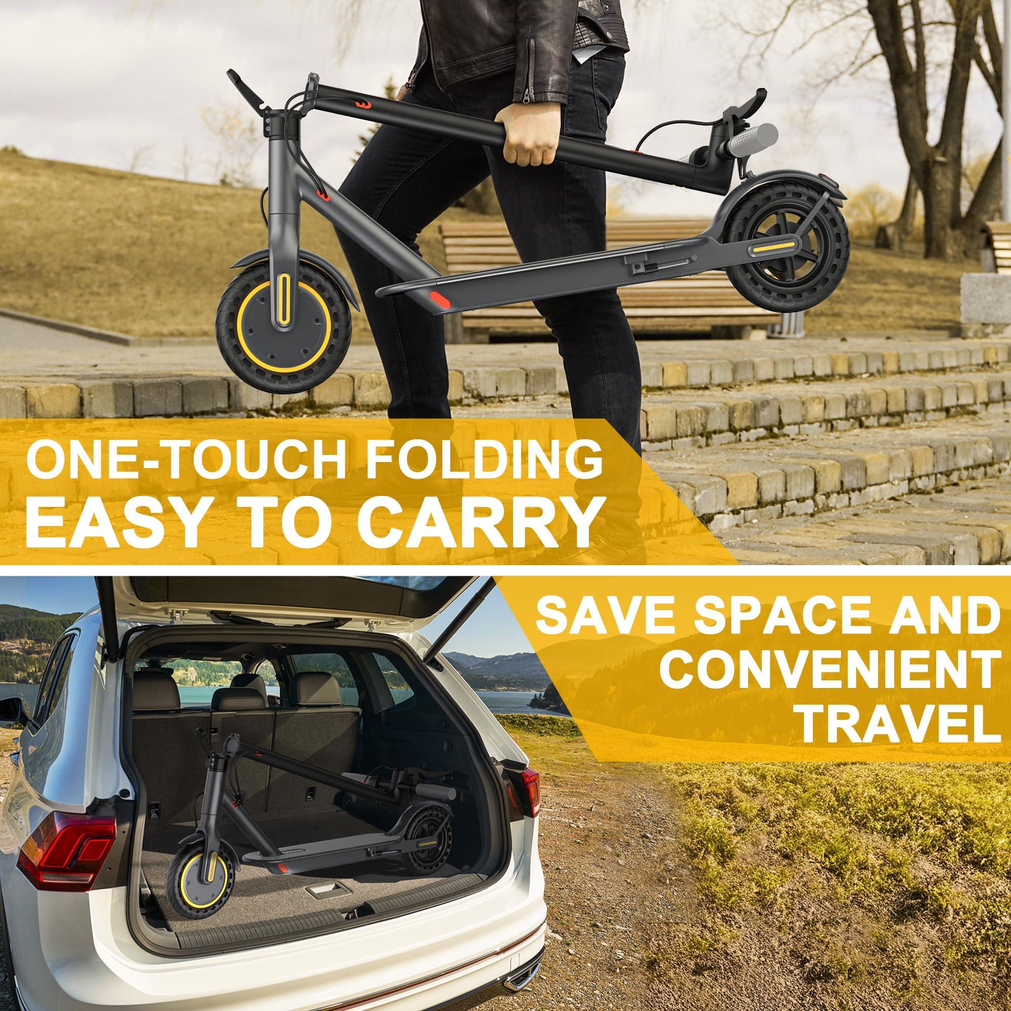 Qlaway Qlaway 8.5" Aluminum Alloy Frame E Scooter for Adults 20 MPH Sport Escooter 350W Motor, Electric Scooter Up to 22 Miles Range, Bearing 265 LBS/APP Control-Yellow