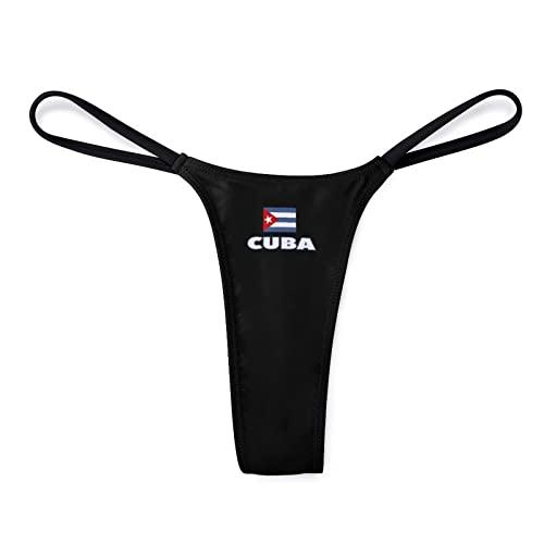 BAIKUTOUAN BAIKUTOUAN Cuban Flag Women\'s G-String Thongs Sexy Sleek T-Back Panties Panty L