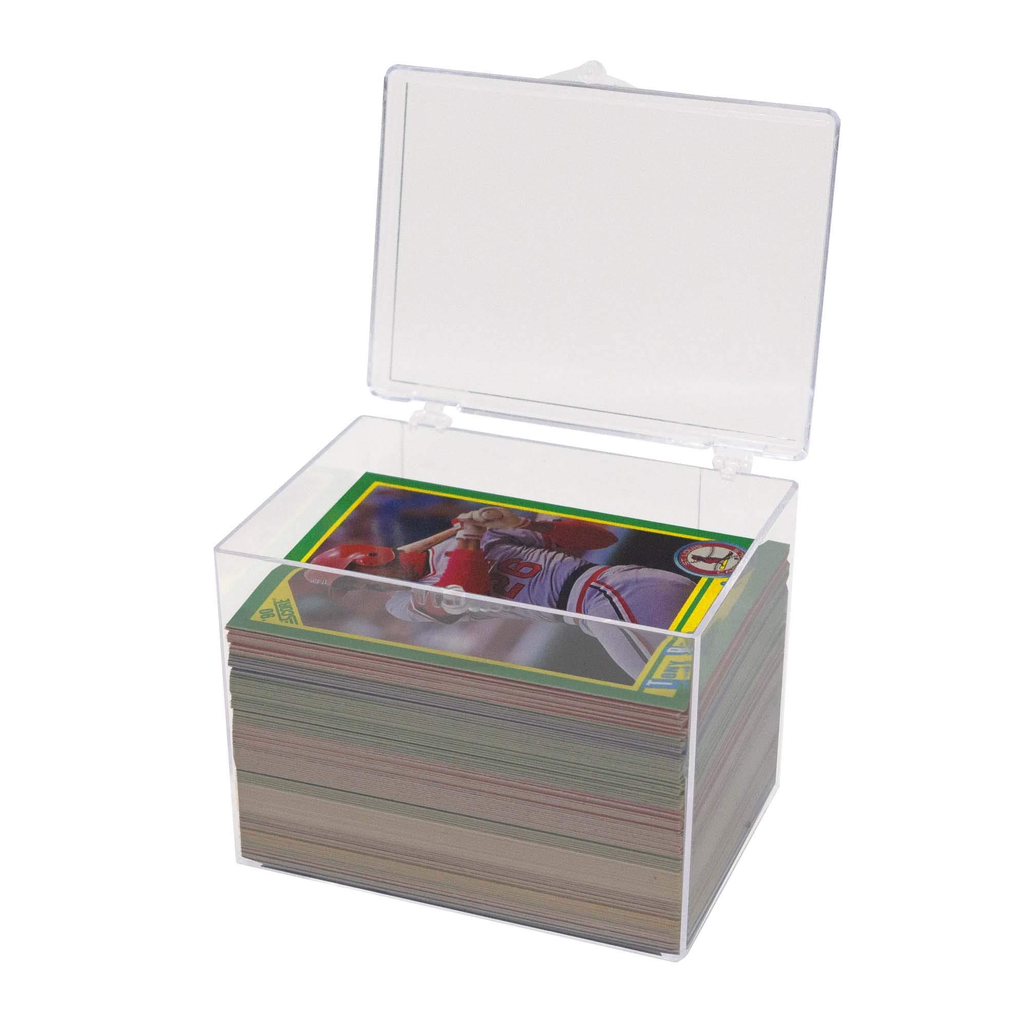 BCW BCW Hinged Trading Card Case | Holds 150 Standard Cards | Ideal for Trading Card Storage, Baseball Card Storage Box | Clear Polystyrene Snap Lock CaseCard Holder Box | Sports Card Organizer