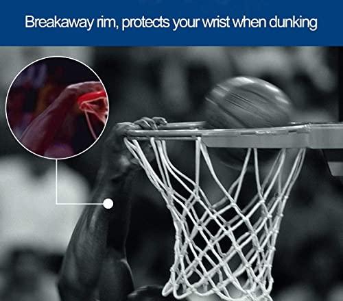 Katop Katop Breakaway Basketball Rim, Heavy Duty Triple Springs Basketball Rim Replacement with Nylon Net Indoor and Outdoor, Standard Goal Reinforced Mounting Bracket Fit Most Size Backboards