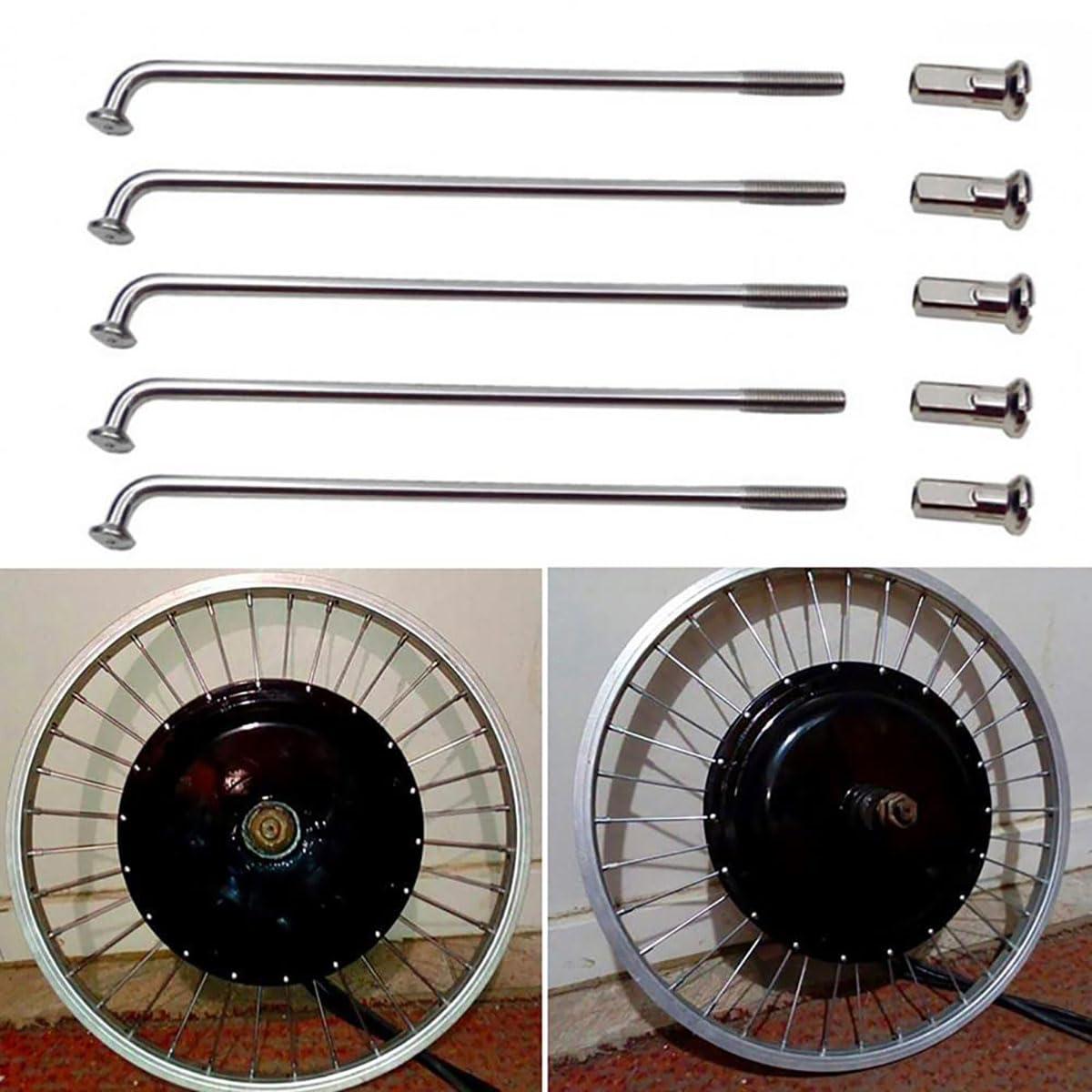 QHQKR QHQKR 10G Electric Bike Spokes 3.0 mm Diameter Silver Steel Motorcycle Wheel Tire Spokes with Nipples and Wrench 55-305mm J Bend Bicycle Spoke for E-Bike Motorcycle (267mm 40pcs with spoke wrench)