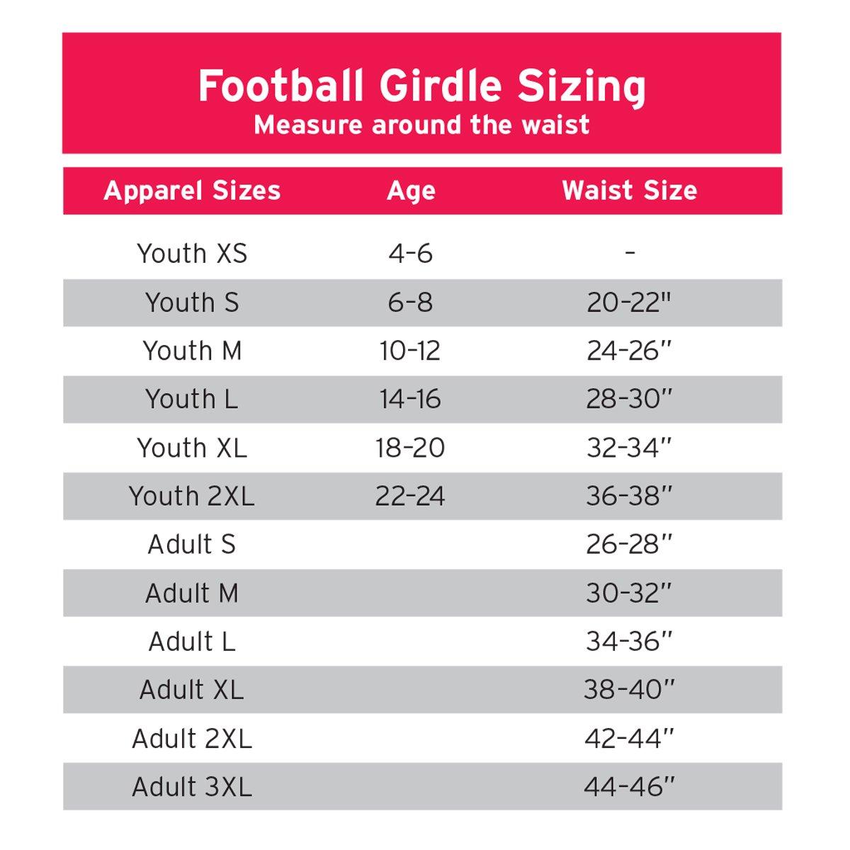 Cramer Cramer Skill 5 Pad Football Girdle With Integrated Hip, Thigh and Tailbone Pads, Lightweight Collegiate, White, Medium