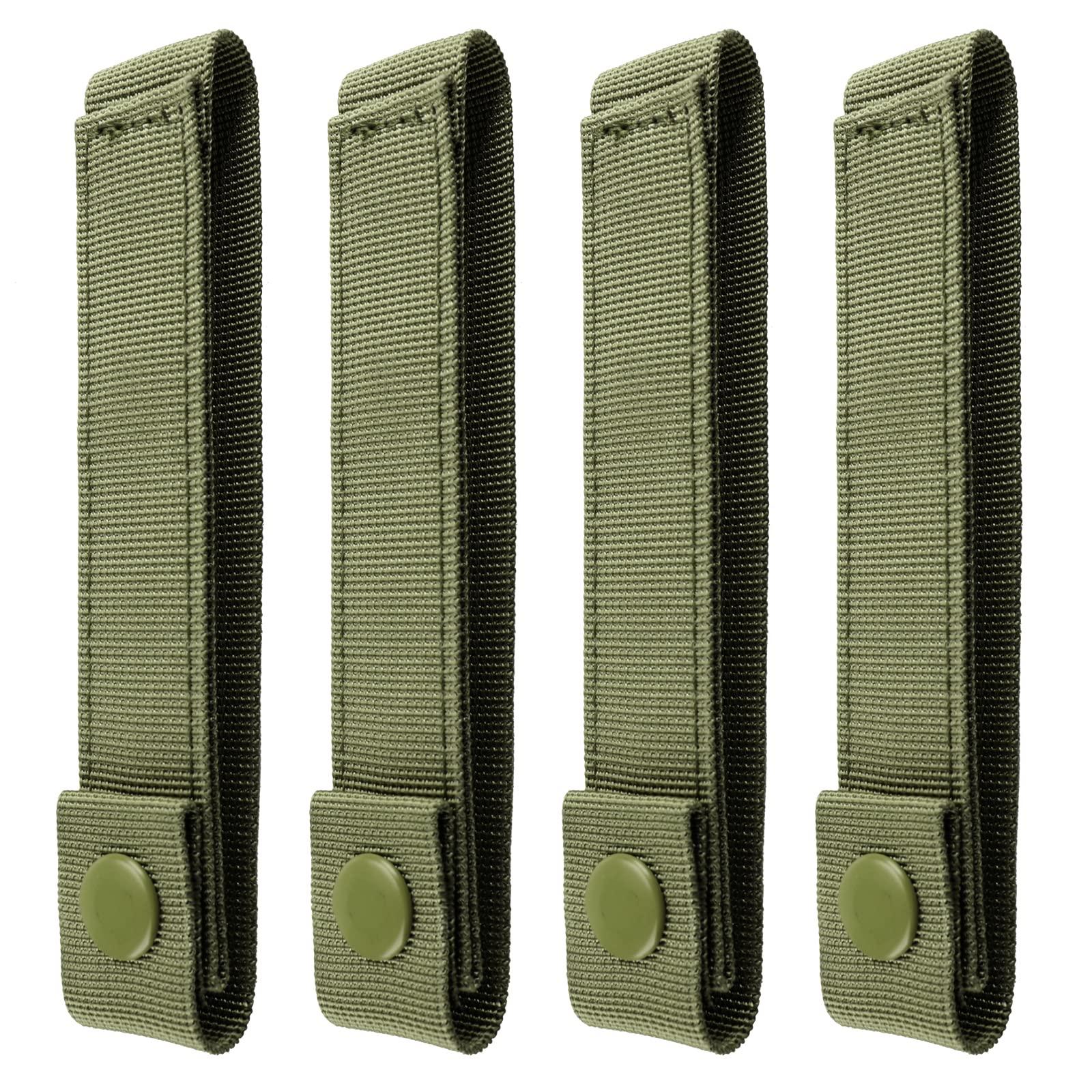 WYNEX WYNEX Molle Strap 6 inch, Tactical Molle Strap Molle Webbing Straps Attachment Snap Strap Nylon Thumb Snap Straps 4 Packs