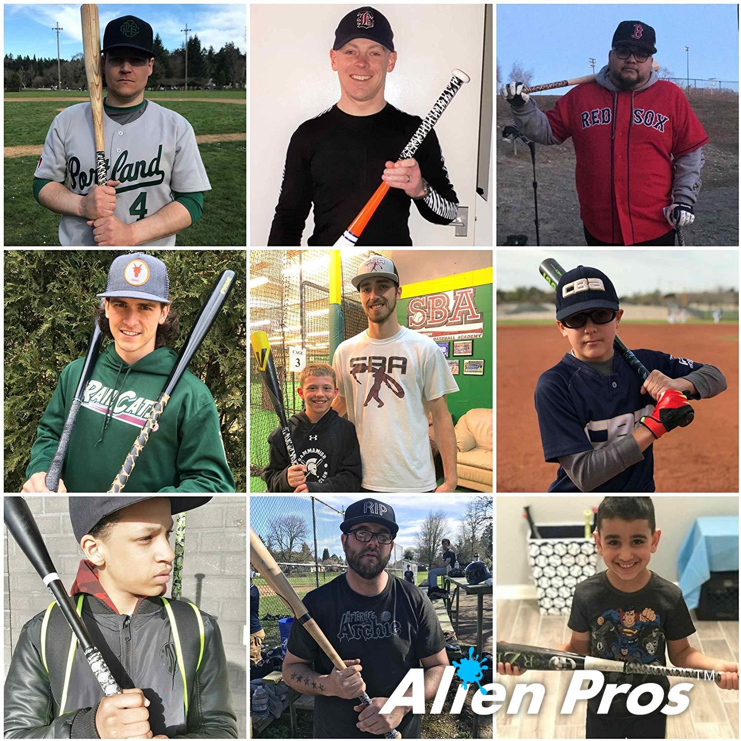 ALIEN PROS ALIEN PROS Bat Grip Tape for Baseball (2 Grips) 1.1 mm Precut and Pro Feel Bat Tape Replacement for Old Baseball bat Grip Wrap Your Bat for an Epic Home Run (2 Grips, Blue Beats)