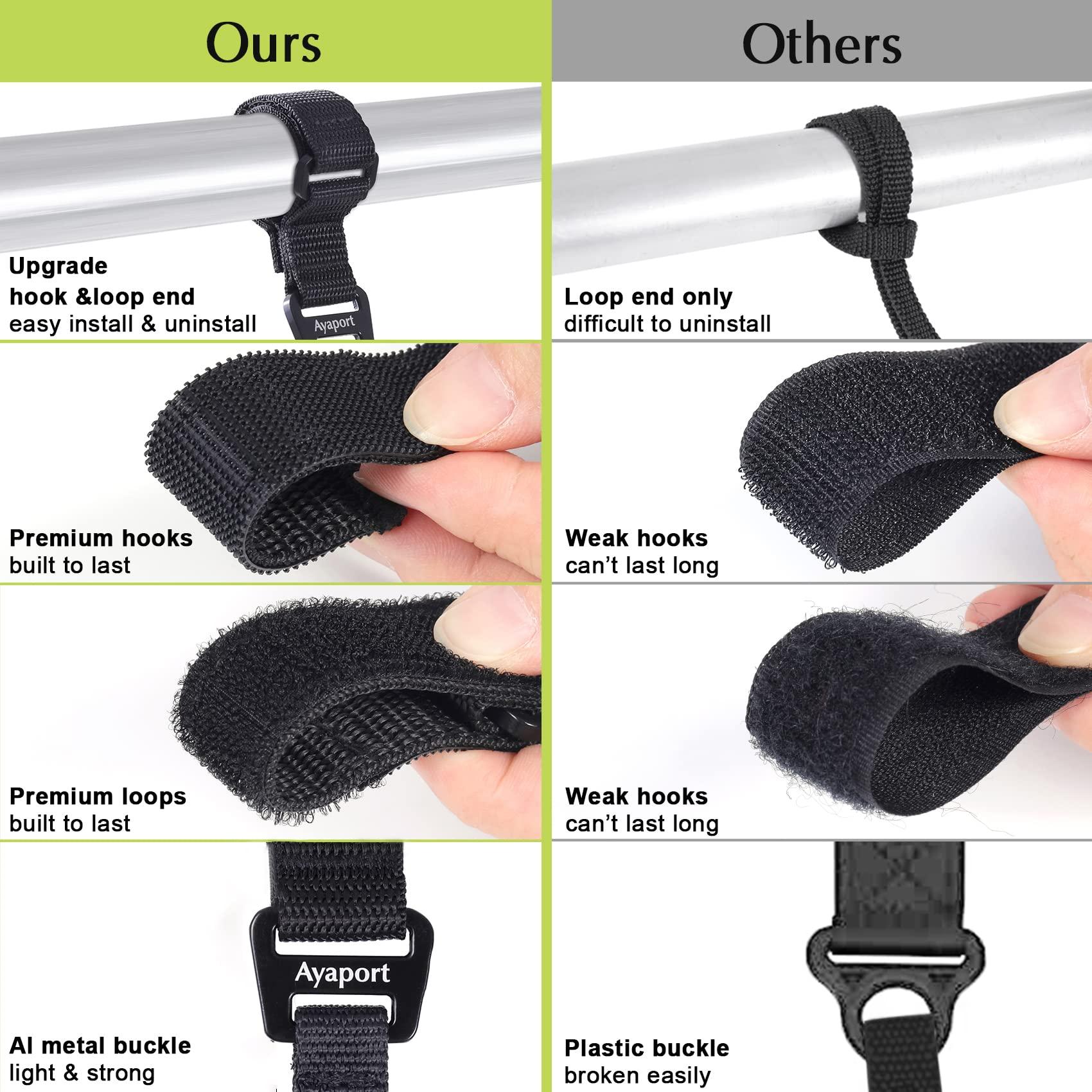 Ayaport Ayaport Kayak Paddle Leash Kayak Accessories for Kayaking Fishing SUP Sail Gear Canoe (Black-2PK, 36"-72")