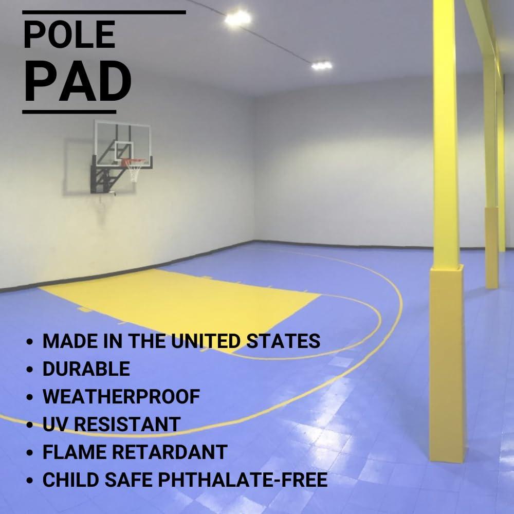 We Pad It We Pad It Safety Pole Pad, for Square Pole Only, 6 FT Tall, 1 Thick Foam, Weatherproof, UV-Resistant, Hook/Loop Closure