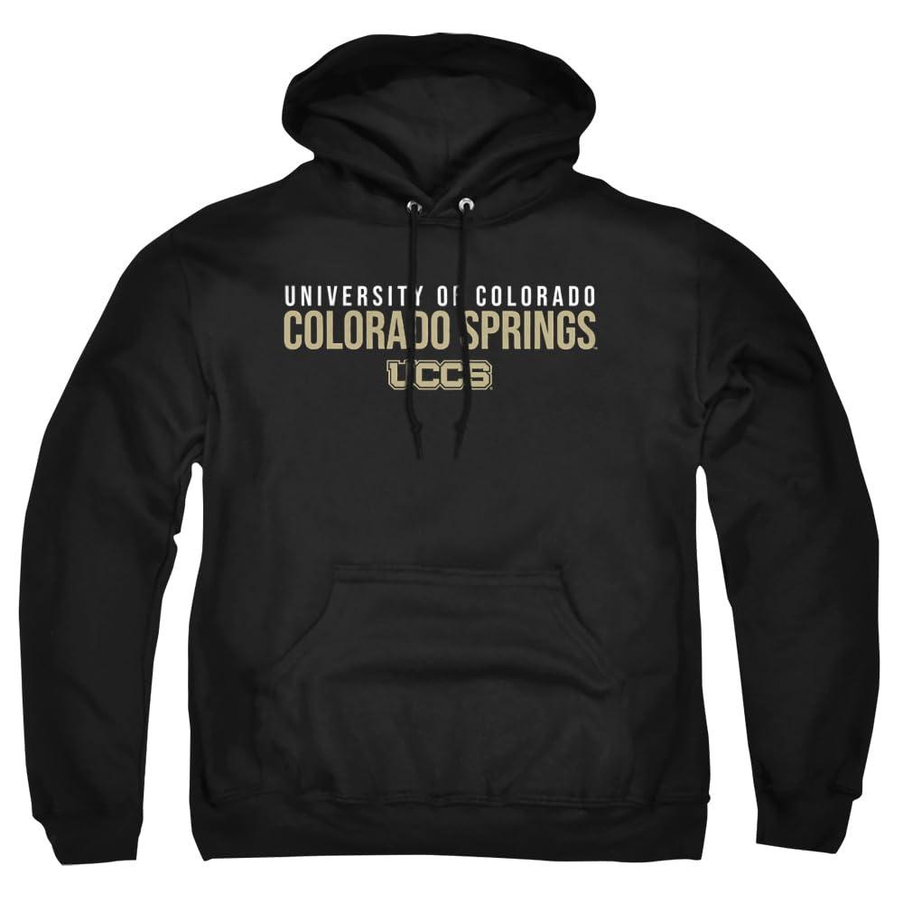 LOGOVISION University of Colorado Colorado Springs Official Stacked Unisex Adult Pull-Over Hoodie,Colorado Springs Mountain Lions, Large