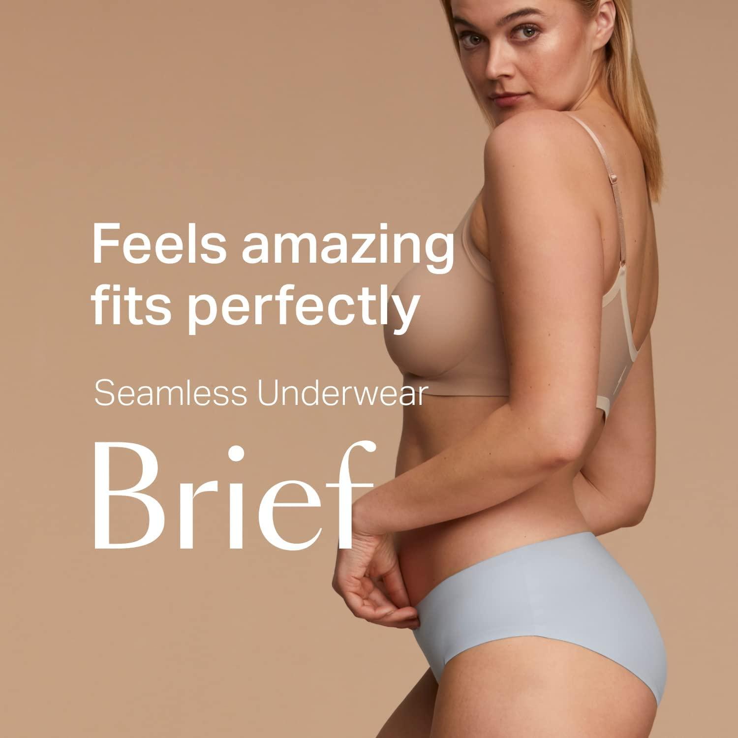 EBY EBY Womens Seamless Underwear Brief: No Show Underwear for Women Seamless Panty for Women, No Show Panties, Black, 3X