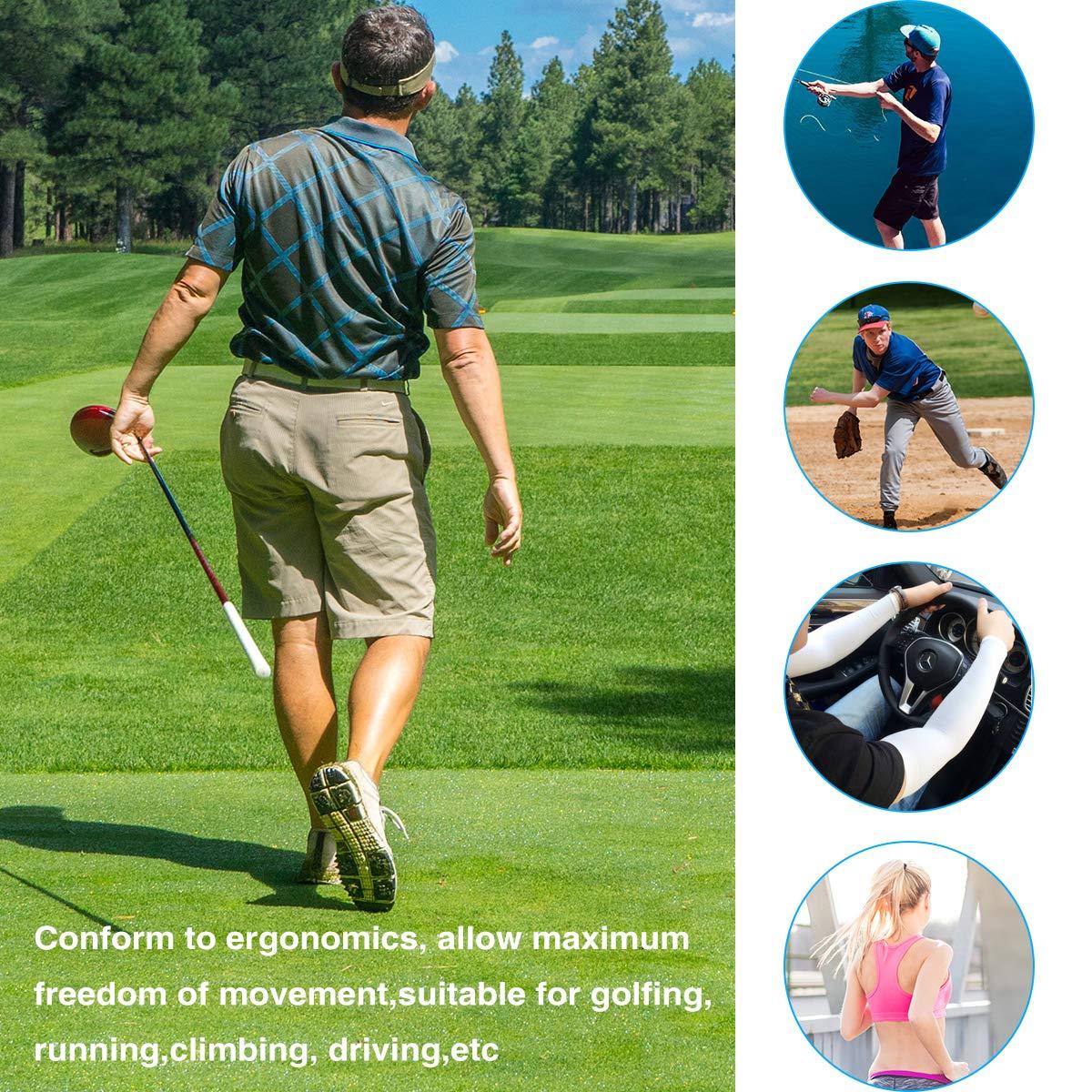 KMMIN KMMIN Arm Sleeves, UV Protection Sleeves for Driving Cycling Golf Basketball Cooling Arm Sleeves UPF 50 Sunblock Protective Gloves for Men Women Adults Covering Tattoos (Navy+White+Green+Beige)