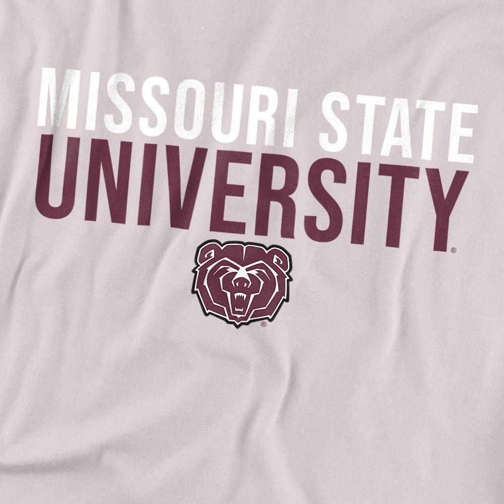 Missouri State University Missouri State University Official Stacked Unisex Adult T-Shirt, Silver, X-Large