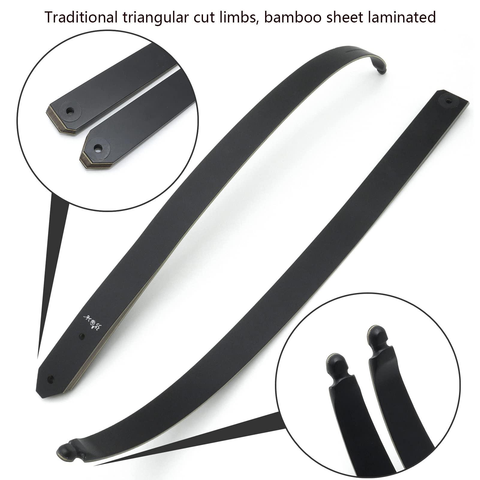 Obert Obert Black Hunter 60 Inch Archery Takedown Recurve Bow Set 20-60lbs Right Hand Bamboo Core Limb (30lbs)