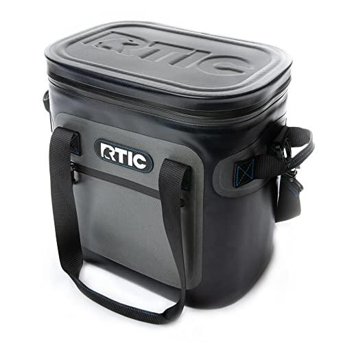RTIC RTIC Soft Cooler 20 Can, Insulated Bag Portable Ice Chest Box for Lunch, Beach, Drink, Beverage, Travel, Camping, Picnic, Car, Trips, Floating Cooler Leak-Proof with Zipper, Blue/Grey