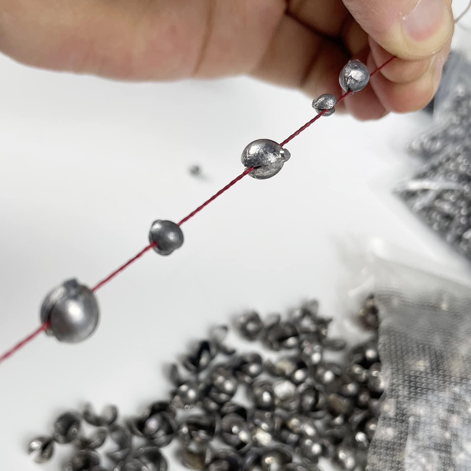 FREE FISHER FREE FISHER Removable Split-Shot,500Pcs 1.2g Lead Sinking Split Shots Fishing Sinkers,Fishing Weights Sinkers