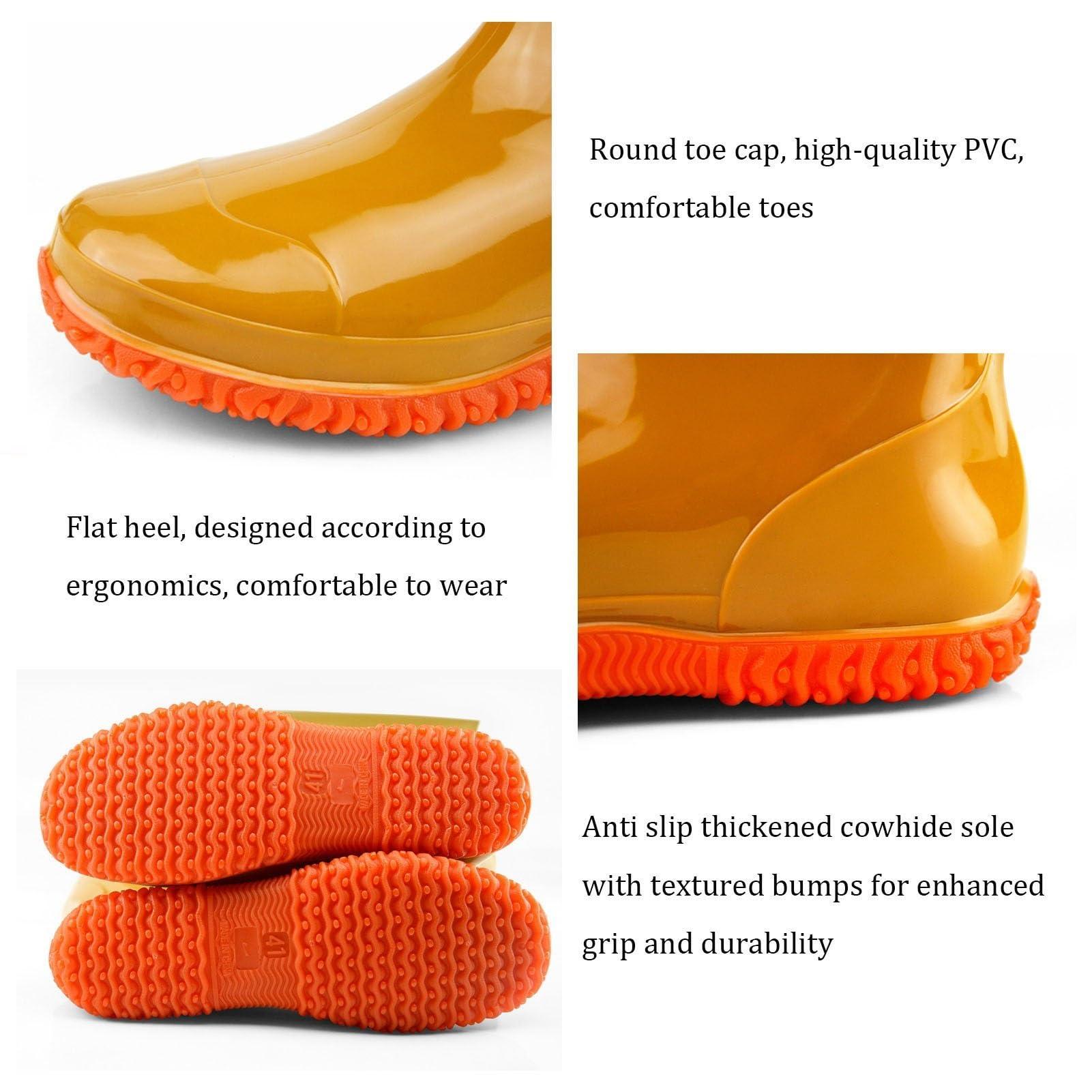 JCWGLY JCWGLY Men Women Hip Waders Boots for Fishing Hunting Lightweight PVC Waterproof Hip Boots Outdoor Rain Boots Knee High 60cm(5.5)