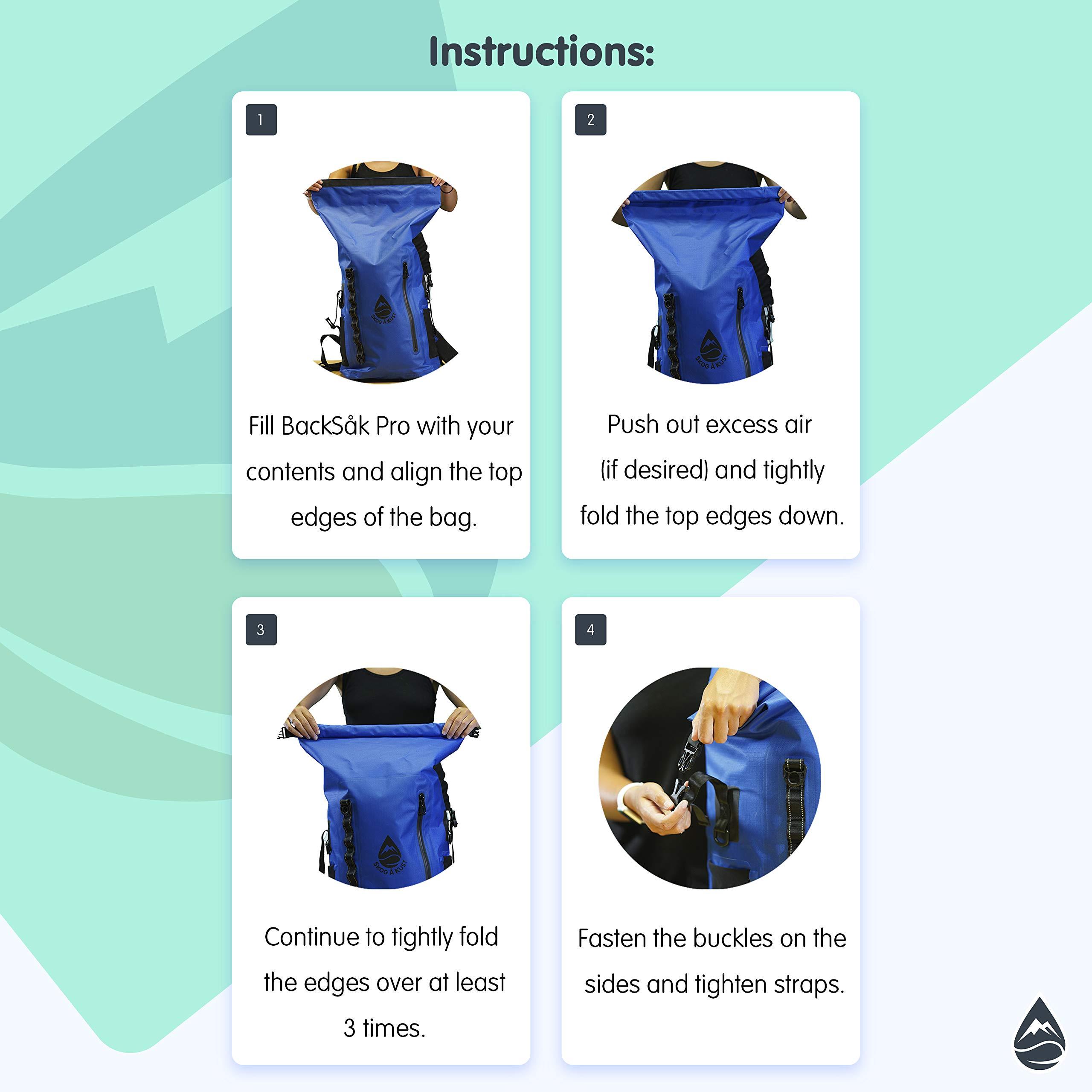 Skog  Kust Skog Kust BackSk Pro Waterproof Floating Backpacks with Exterior Airtight Zippered Pocket | Grey, 25 Liter