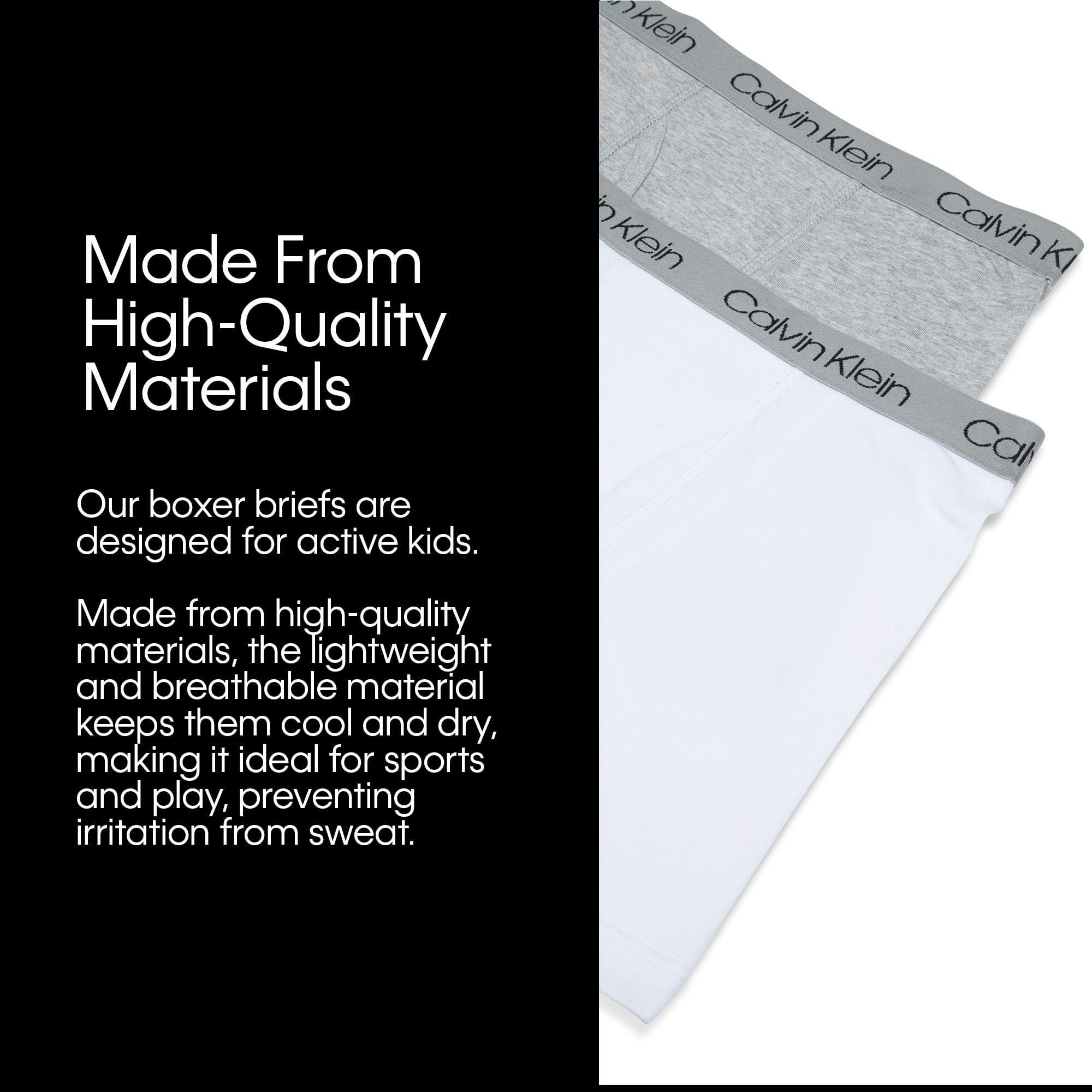 Calvin Klein Calvin Klein Boys Boxer Brief Underwear 4-Pack, White/Blue Stripe, Medium