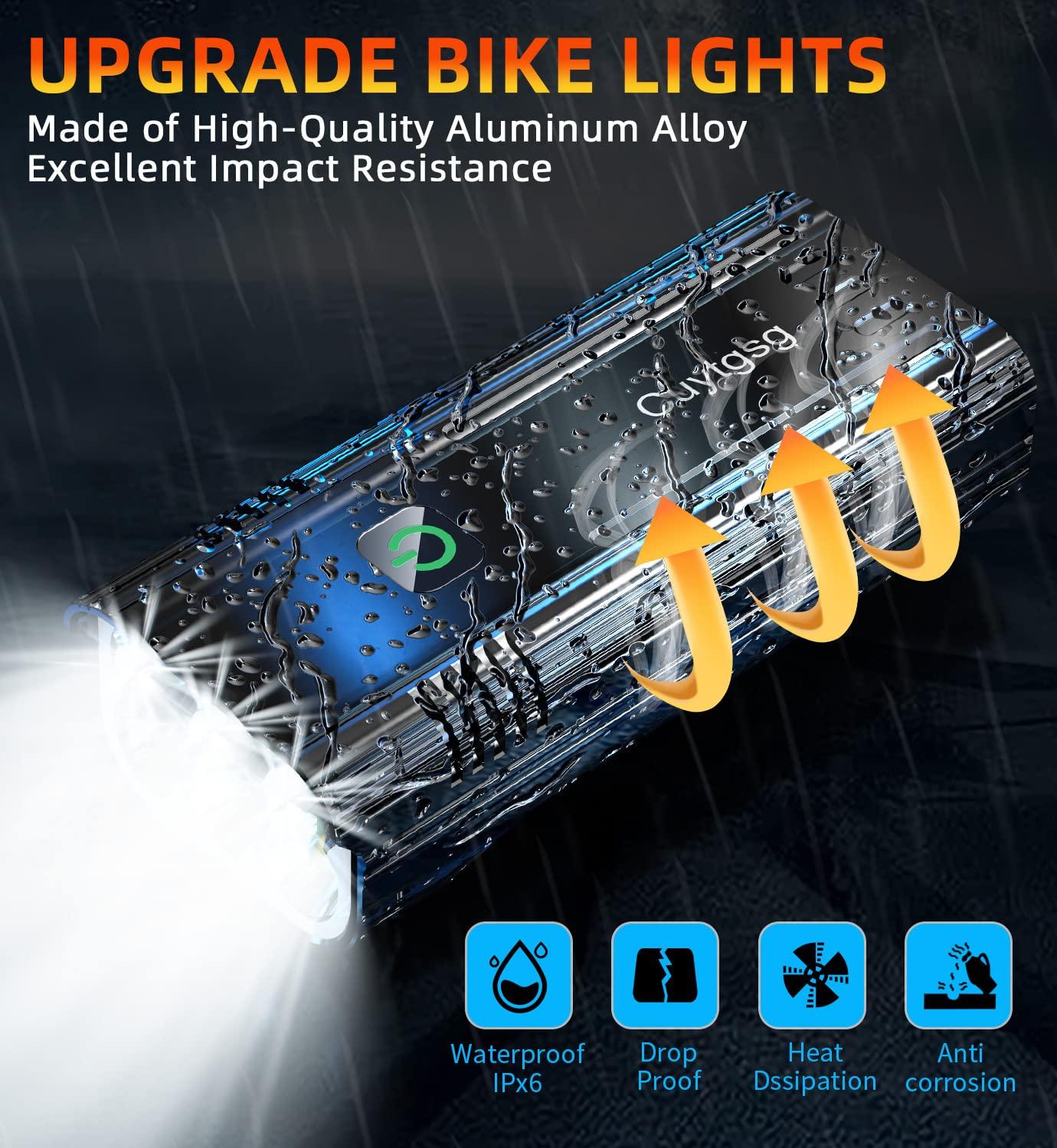 Cuytgsg 2025 New 6 LED 10000 Lumen Super Bright Bike Lights for Night Riding,360Rotatable Bike Headlight,Bicycle Light-10 Modes,Runtime 36+ hrs,Upgrade Waterproof USB Rechargeable Bike Light,with Taillight