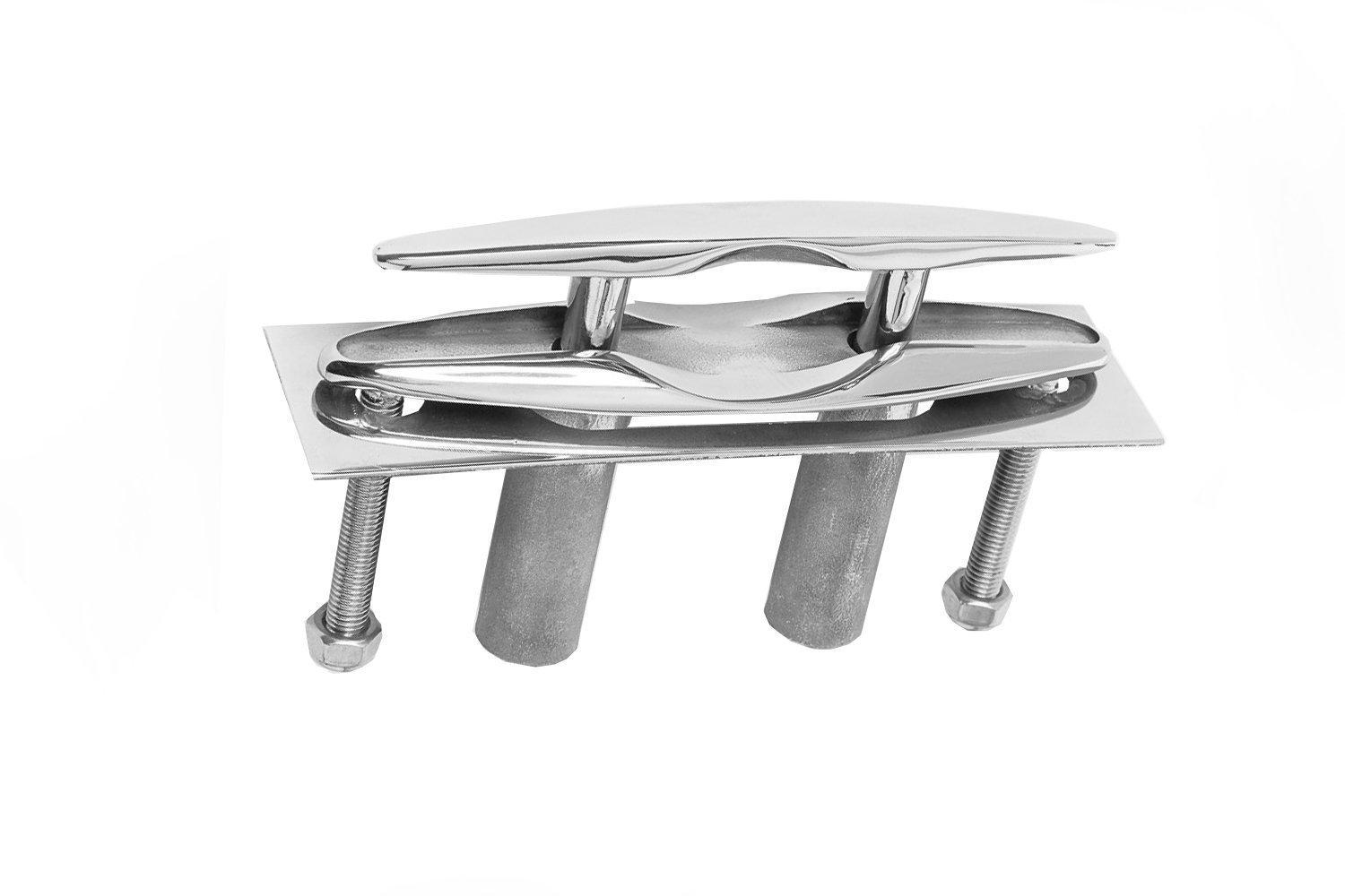 Amarine Made Amarine Made Pair of Boat Marine Stainless Steel 316 Pull up Cleat Flush Mount Cleat Lift (2pcs,8 Inch)