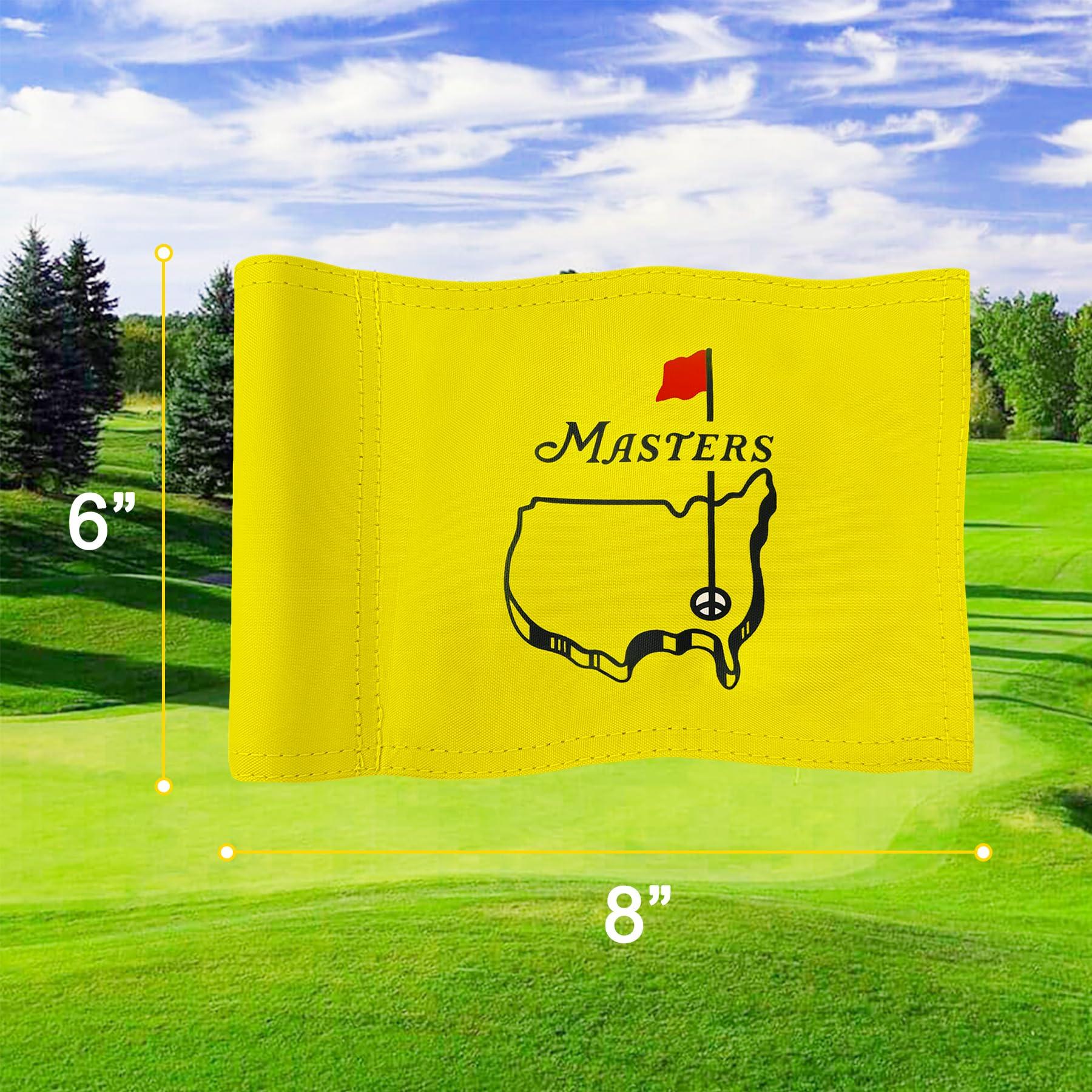 COGOLFING CoGolfing Augusta National Golf Flag Mini, 8x6 Inch, Double-Sided Silk-Screened, Fade-Resistant 420D Nylon, Ideal for Backyard Practice Putting Green, Yellow, 3-Pack
