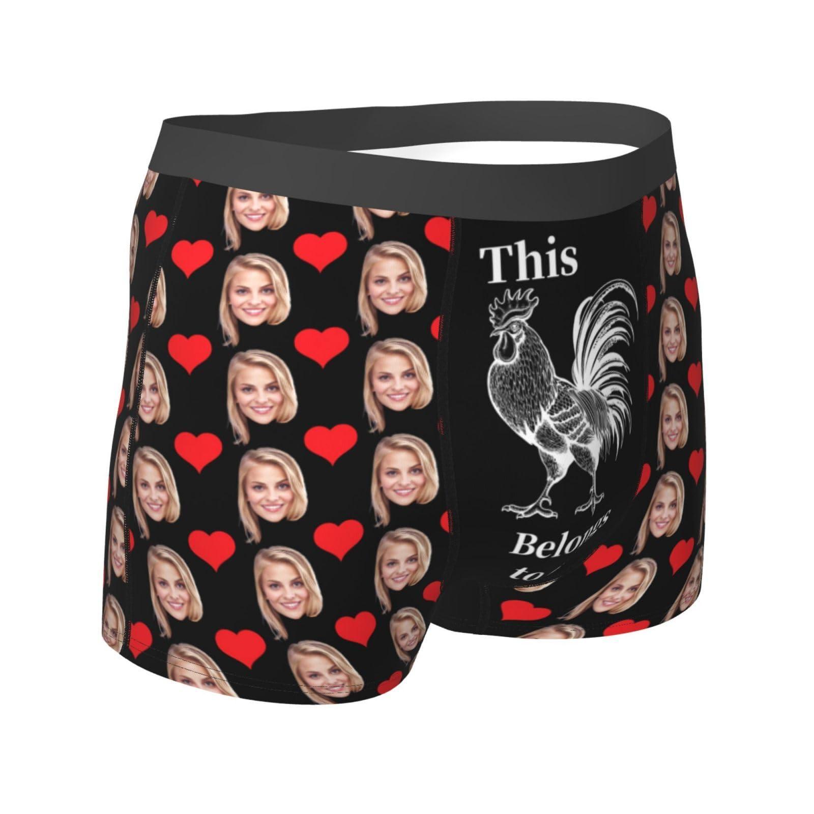NineFit Basics Custom Boxers for Men, Custom Men's Underwear Boxer Shorts with Face, Personalized Gifts For Him X-Large