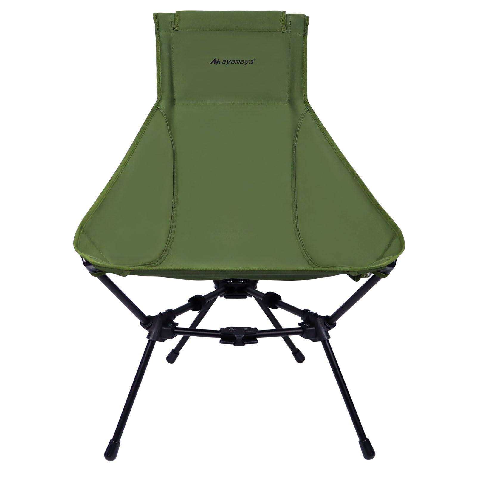 ayamaya ayamaya Ultralight High Back Camping Chair, Upgraded All Aluminum Widen Frame Structure Folding Chairs with Side Pocket & Carry Bag Compact for Camping Hiking Fishing Backpacking Outdoor