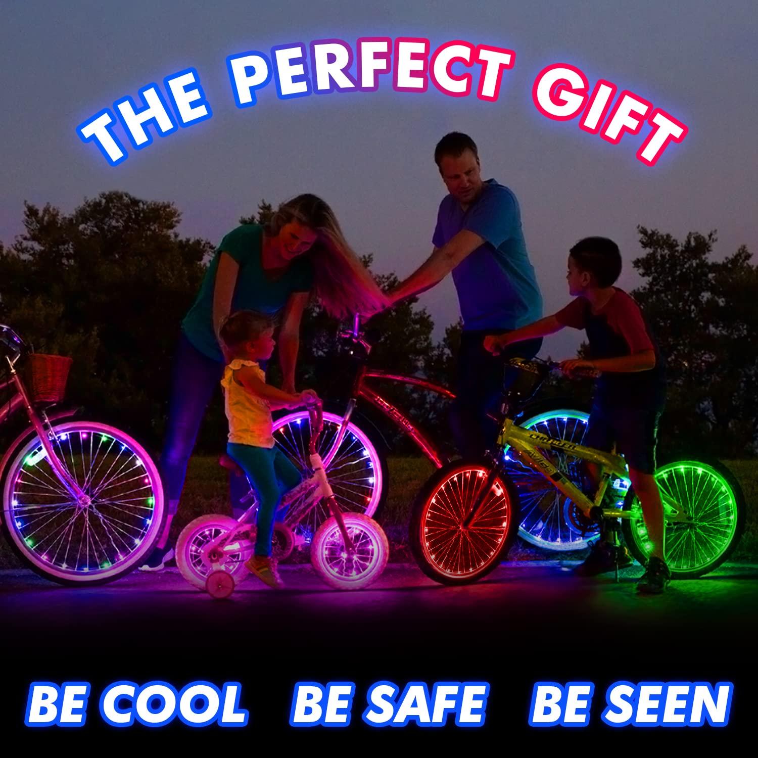 Activ Life Activ Life LED Bike Wheel Lights with Batteries Included, Get 100% Brighter and Visible from All Angles for Ultimate Safety & Style (1 Tire Pack, Patriotic)