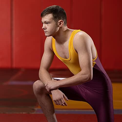 Matman Matman Wrestling Singlet Men's Georgia Weightlifting Singlet Nylon Spandex