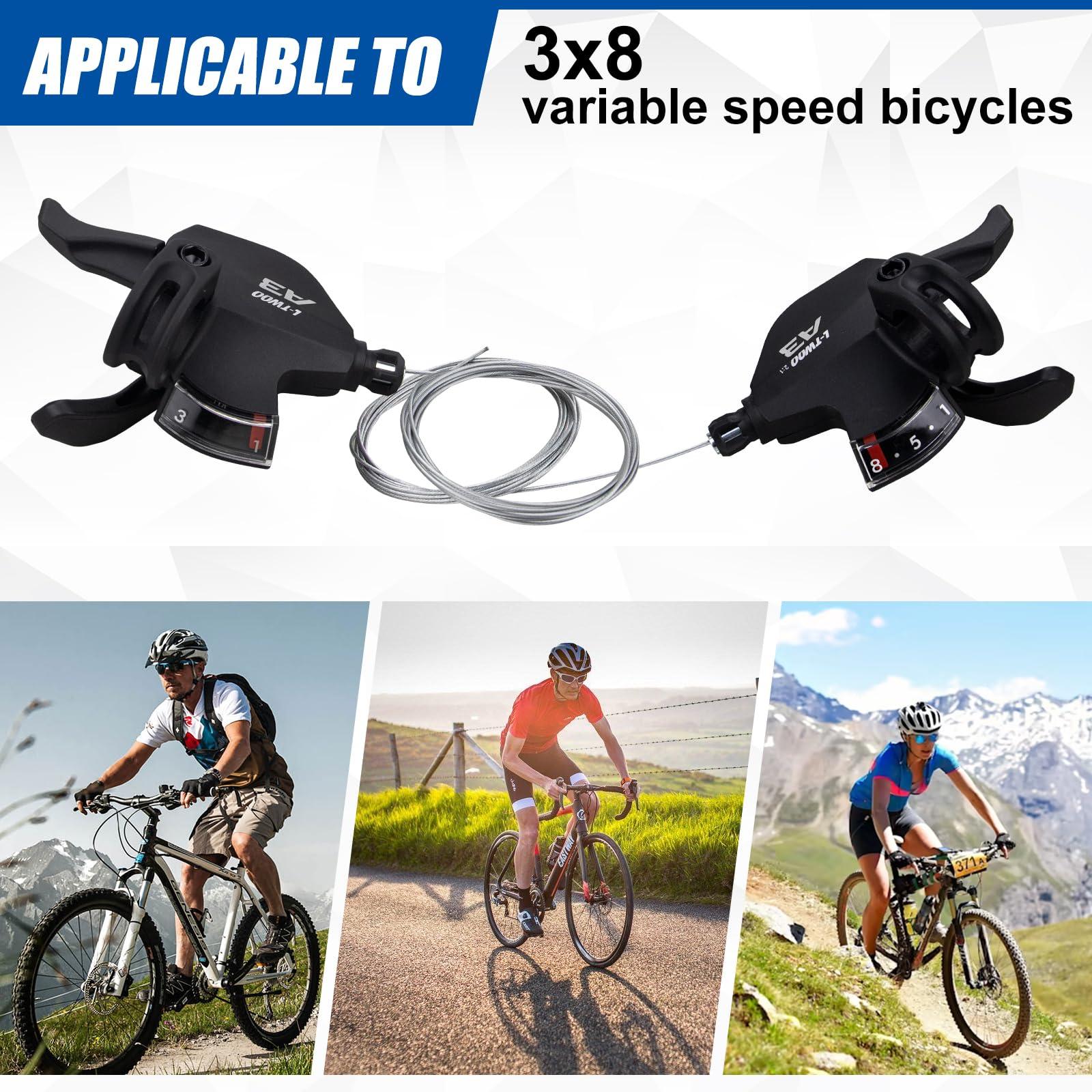 WEEROCK WEEROCK Bike Shifter Lever 24 Speeds 3x8 Thumb Gear Shift Lever for Mountain Bicycle