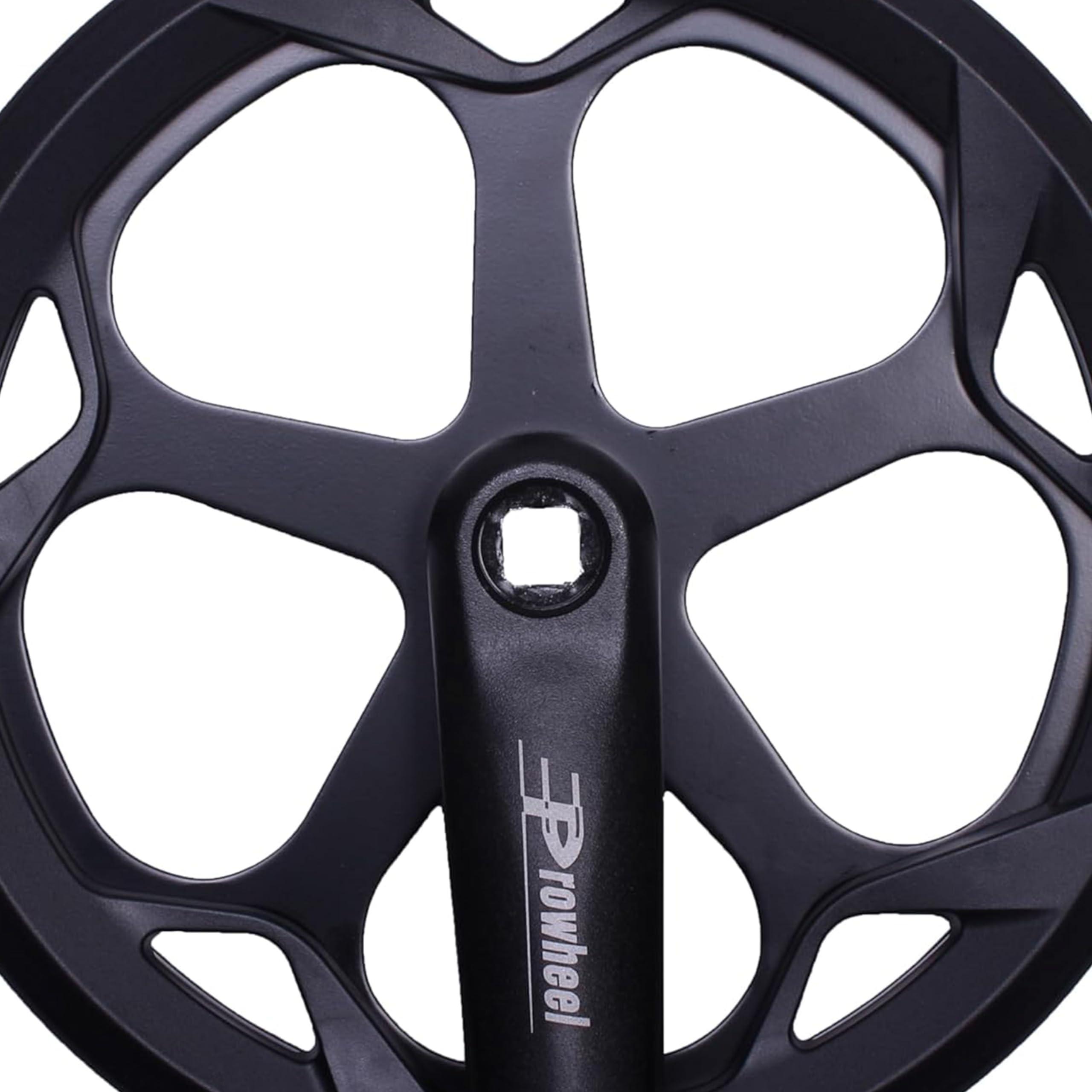 PROWHEEL PROWHEEL 152MM/160MM/165MM/170MM/175MM Bike Crankset,46T/48T/52T Steel Chainring Bike Crank Arm Set,Double ChainWheel and Replacement Chain Guard,Compatible with City Bike,MTB,Electric Bicycle,Cargo