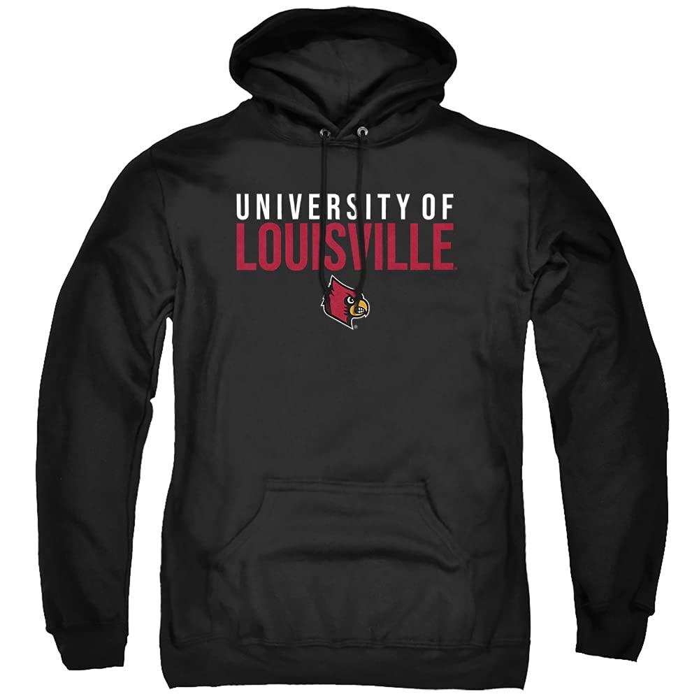 University of Louisville University of Louisville Official Stacked Unisex Adult Pull-Over Hoodie,Black, Large
