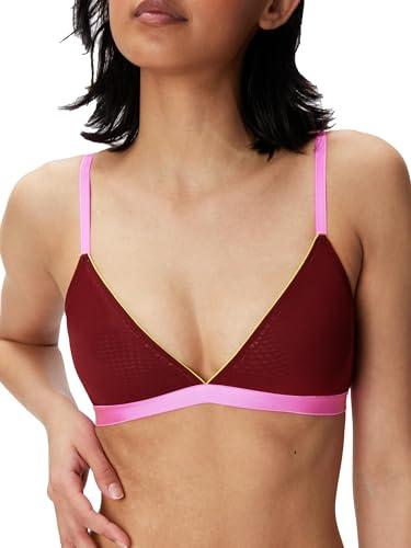 Parade Parade Women's Silky Mesh Triangle Bralette: Available in Multi Packs, Taffy Pink, Windsor Wine