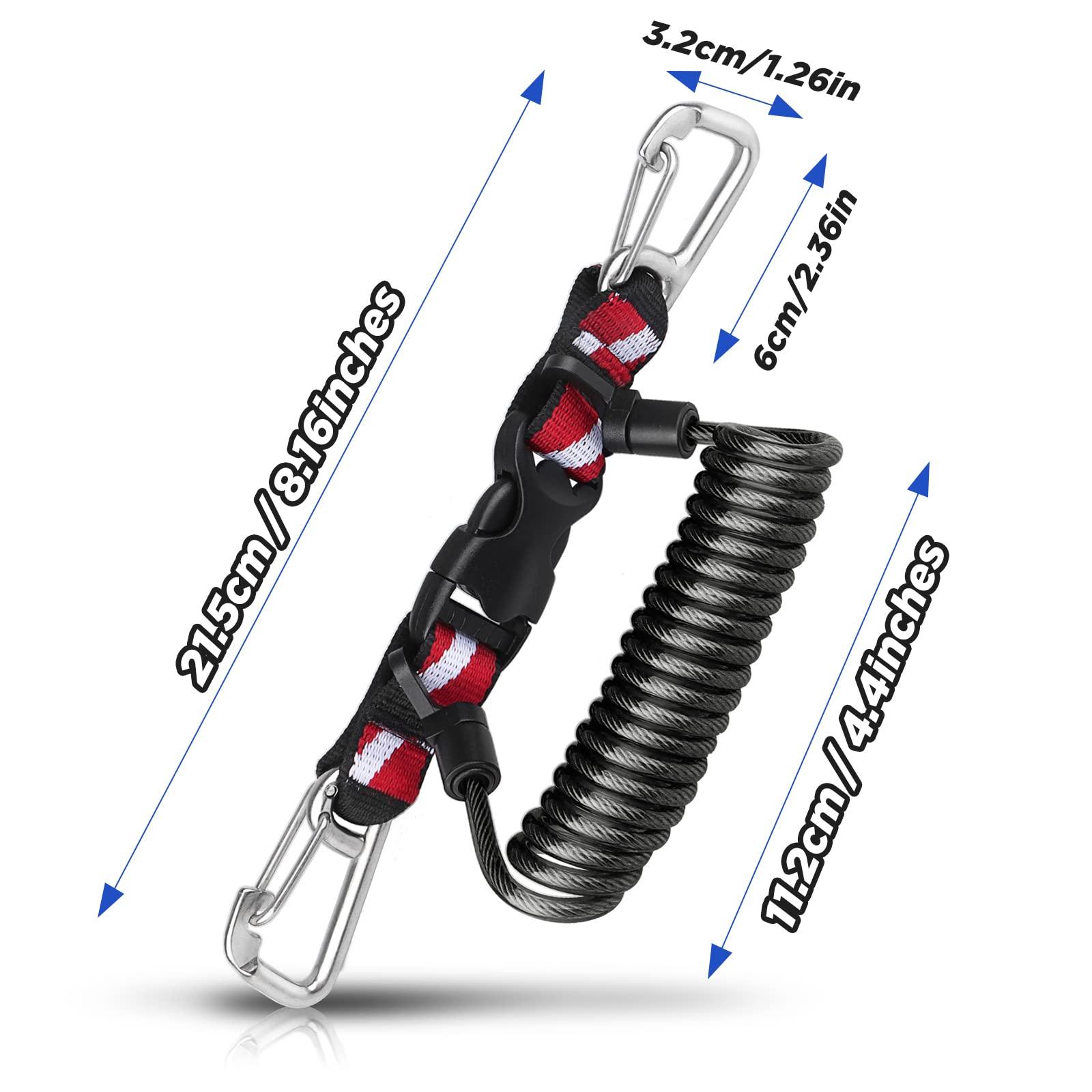 OVOVFANY OVOVFANY Scuba Diving Lanyard + Double-Clips Scuba Retractable Lanyard