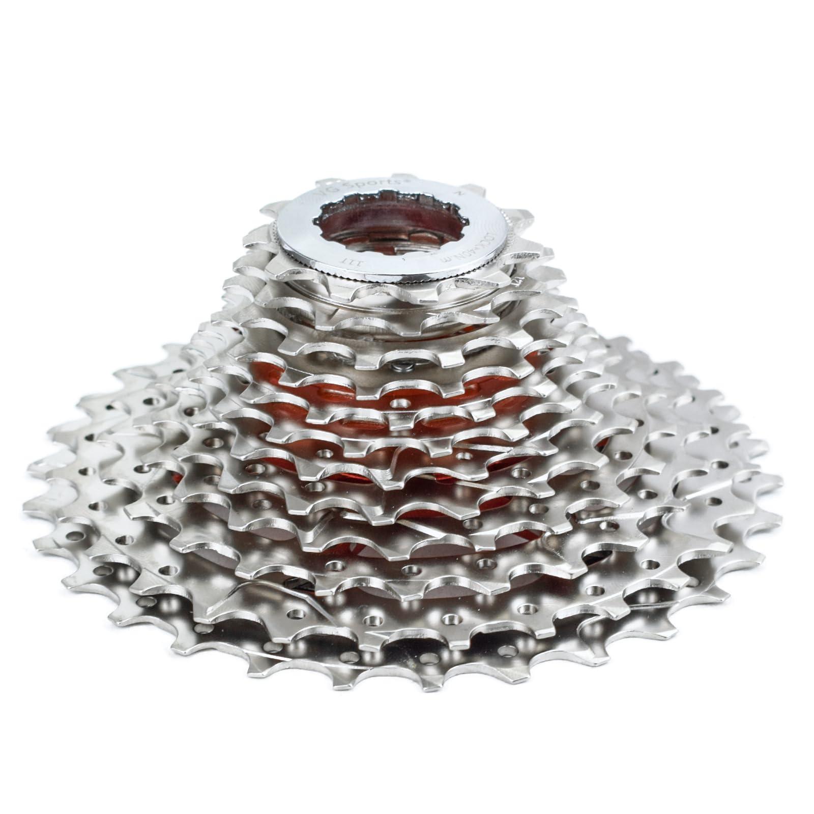 VG SPORTS VG SPORTS 12 Speed 11-30T Road Bike Ultra-Light Cassette Lightweight Aluminum Bracket Bike Cassette (Silver)
