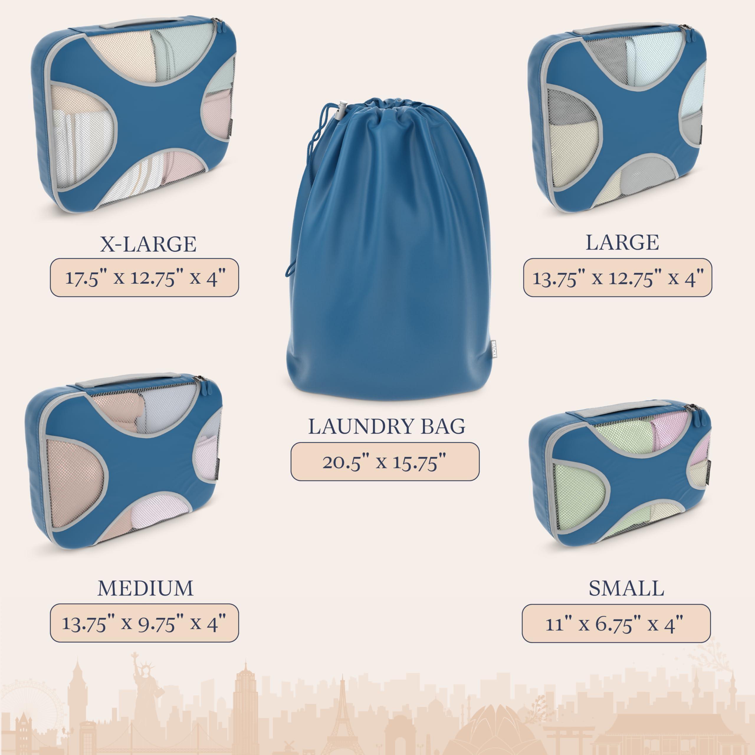 Shacke Shacke 5 Set Packing Cubes for Travel Lightweight Luggage Organizer (Navy)