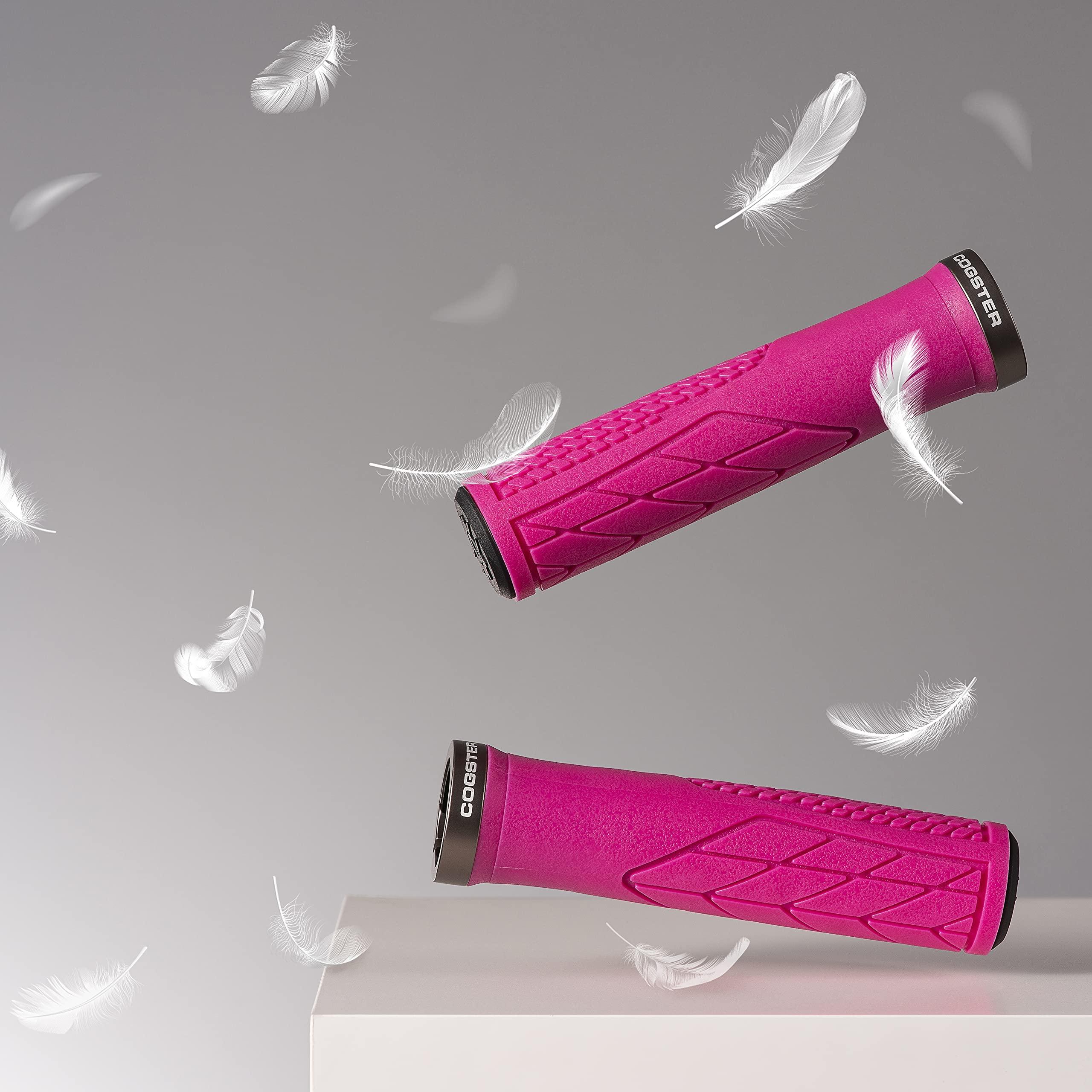 COGSTER COGSTER Elega Bike Handlebar Lock-on Grips, Lightweight Rubber Grips for XC, MTB, BMX Bikes (Turquoise)