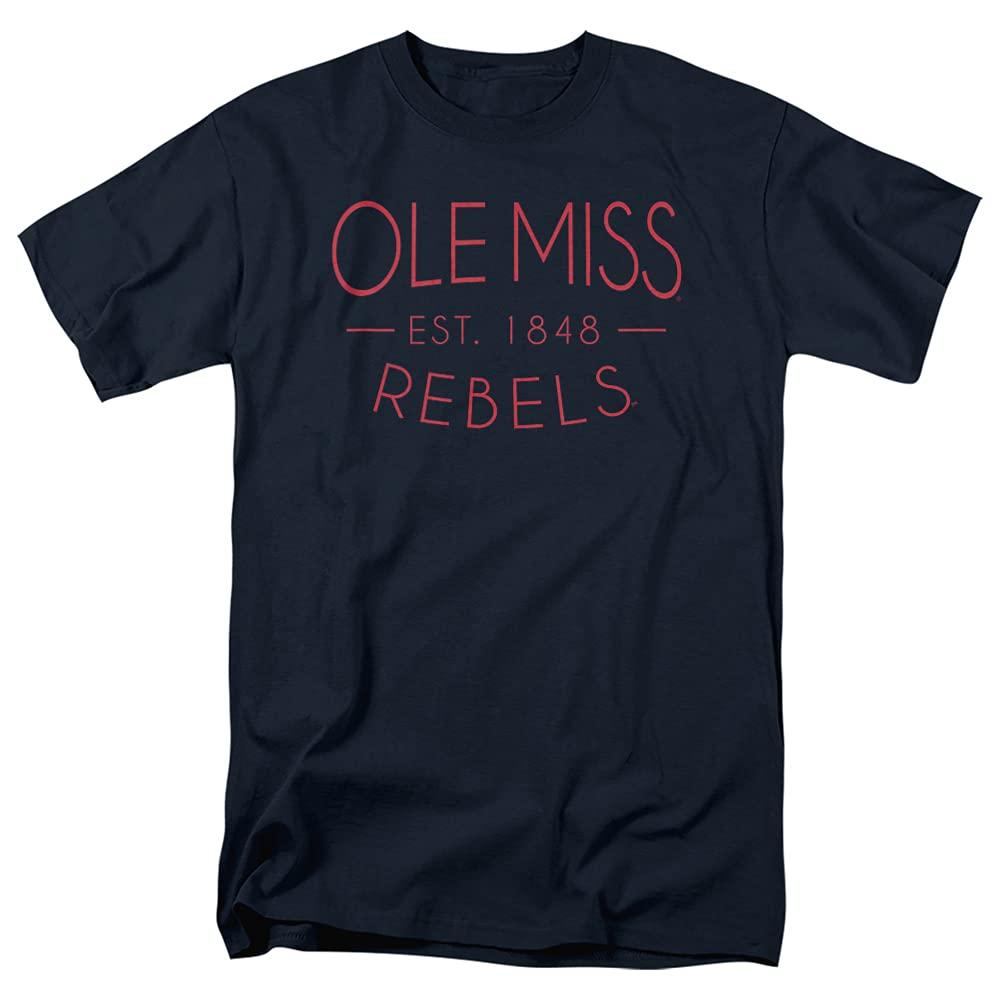 University of Mississippi University of Mississippi Ole Miss Official Simple Unisex Adult T-Shirt, Navy, 5X-Large