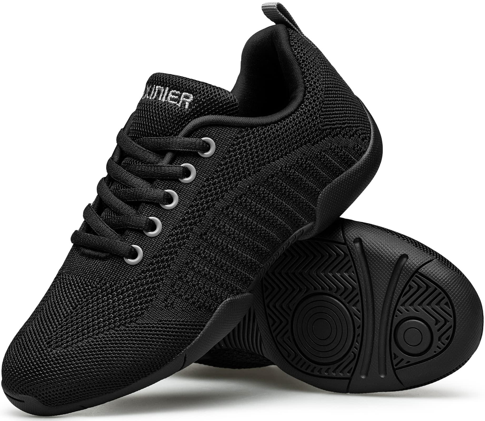 BAXINIER BAXINIER Girls Black Cheerleading Shoes Breathable Youth Cheer Competition Sneakers Athletic Training Dance Tennis Walking Shoes - Black 11.5 Little Kid