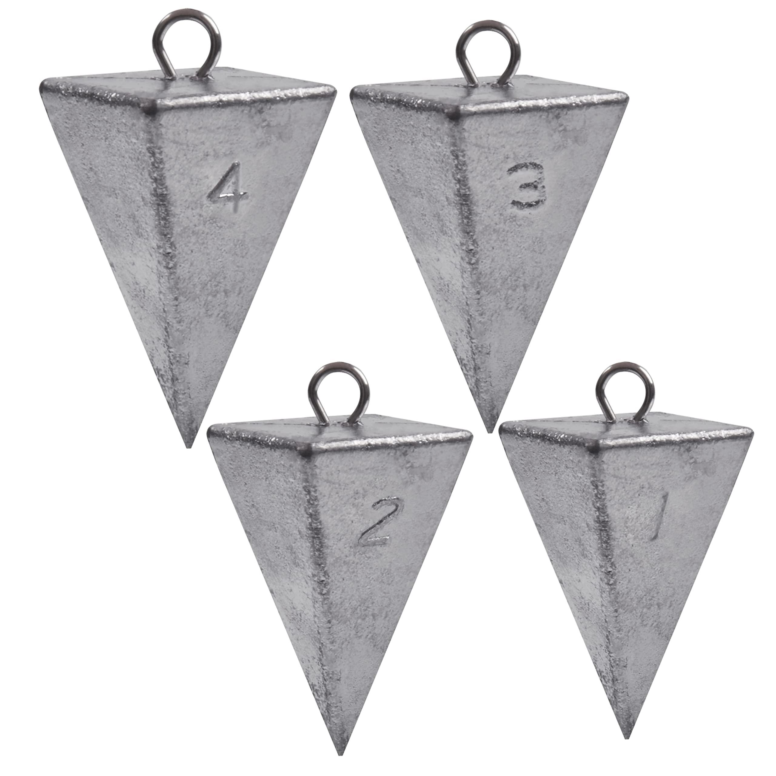 AGOOL Pyramid Sinkers Fishing Weights Surf Fishing Weights Sinkers Ocean Saltwater Pyramid Weight Fishing Sinkers Fishing Gear Tackle 1oz 2oz 3oz 4oz 5oz 6oz 8oz