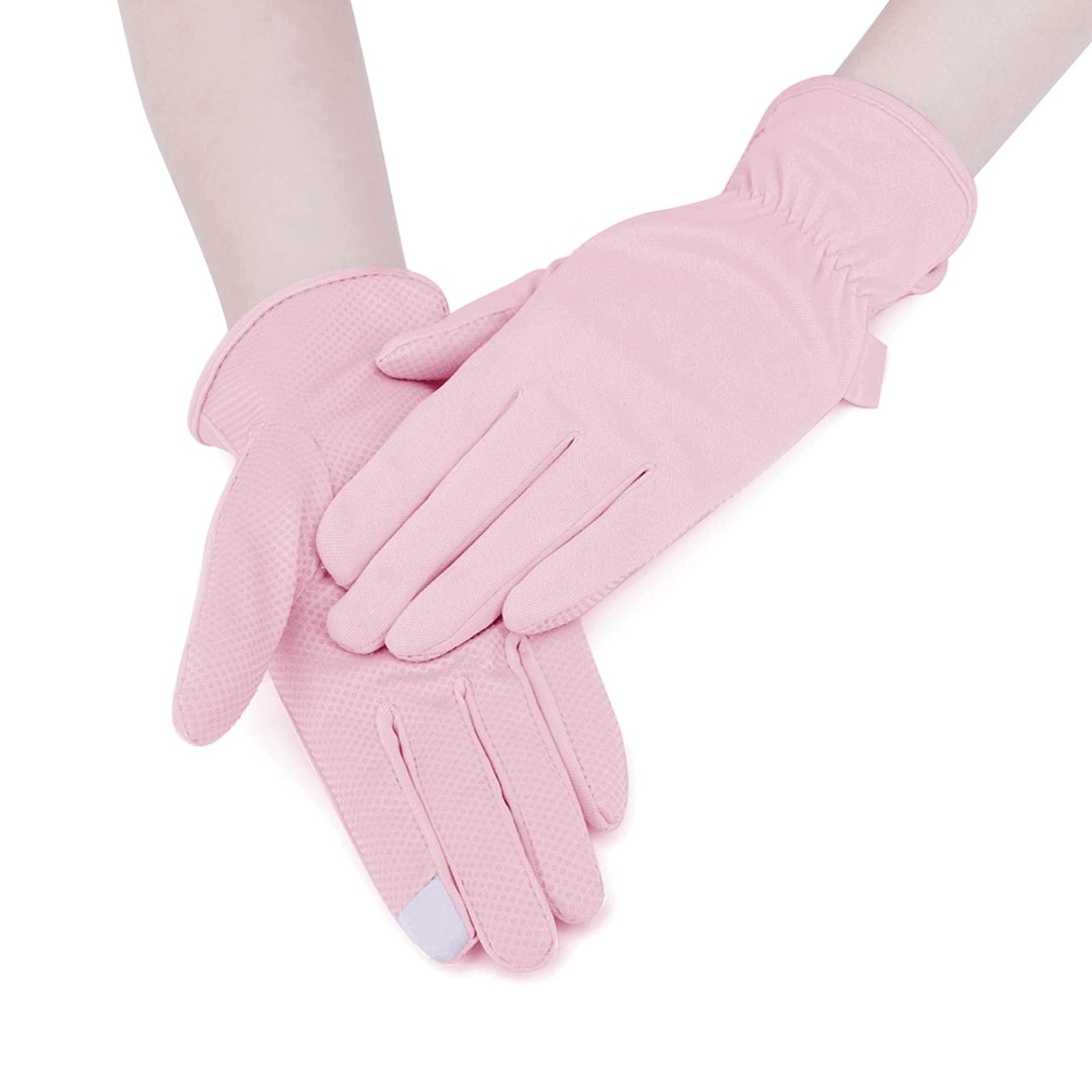 Beisto Women UV Protection Cycling Gloves Touchscreen Driving Gloves Non-Slip Riding Mittens Breathable Sunblock Full Finger Gloves