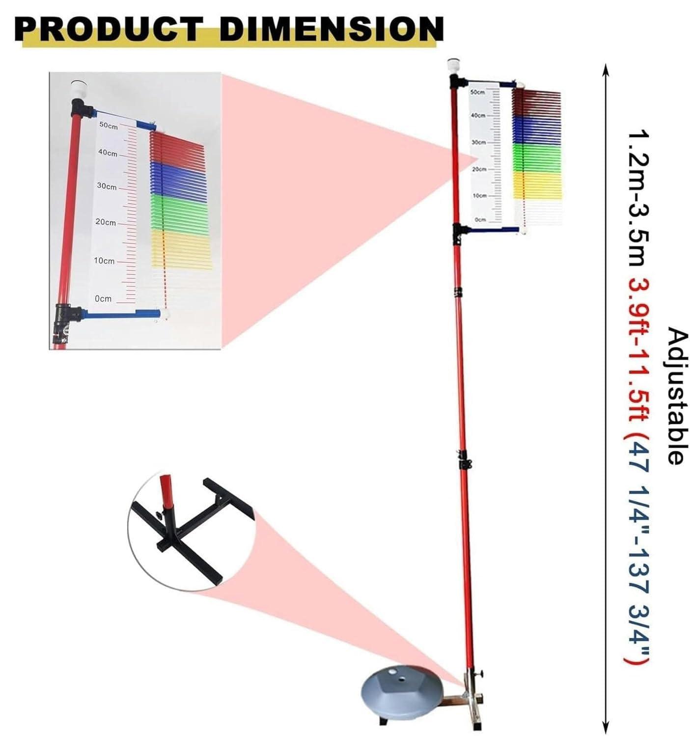 WANGYYDS Vertical Jump Tester/Trainer, Vertical High Jump Test Pole Vertical Jump Trainer, Adjustable Jump Measurement Tool Jump Testing Device, Vertical Jump Test Stick Pole Tool, Volleyball/Basketball