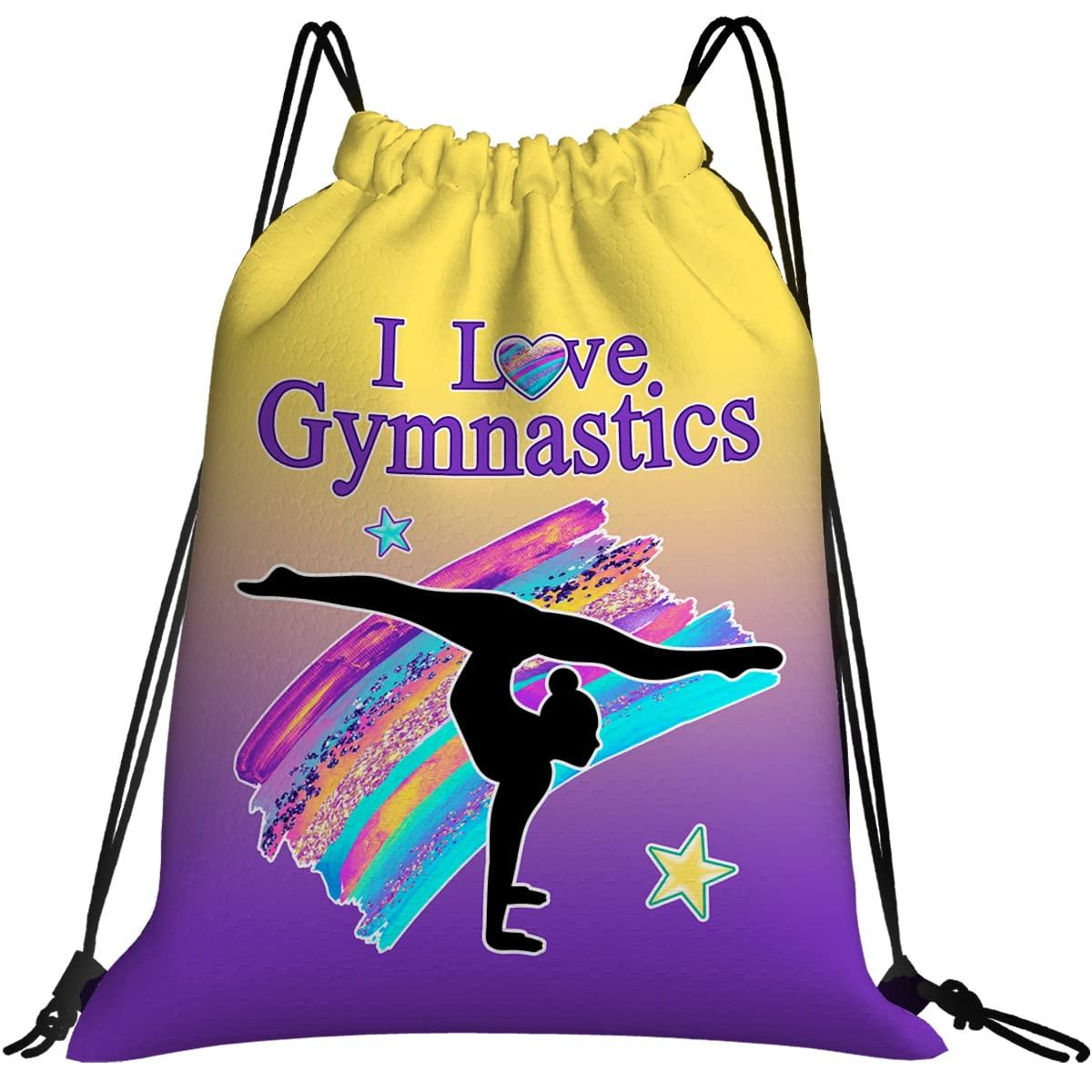 LULYKINI LULYKINI Gymnastics Drawstring Bags For Women Gymnast Drawstring Backpack Water Resistant String Bag Sports Gym Bag