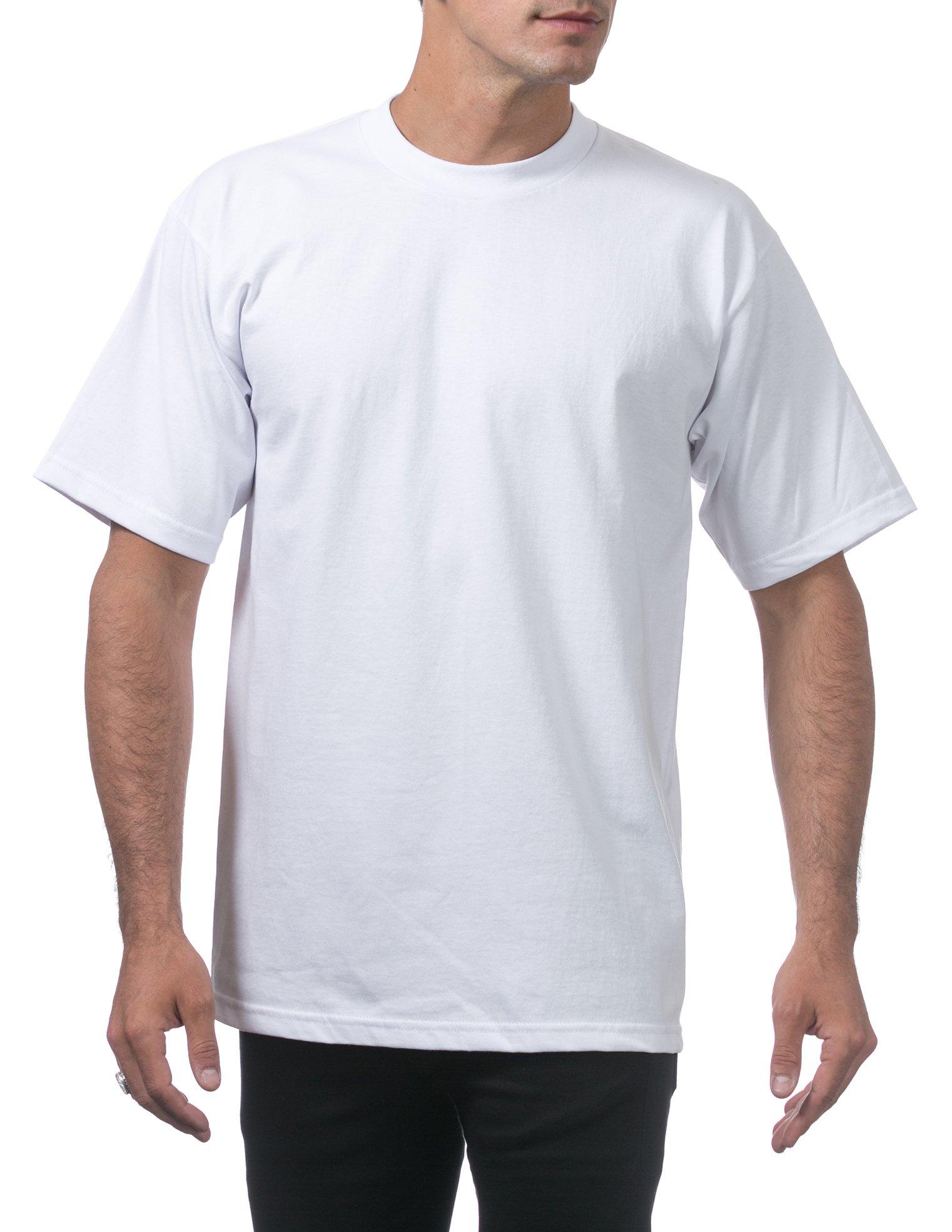 Pro Club Pro Club Men's 3-Pack Heavyweight Cotton Short Sleeve Crew Neck T-Shirt, White, 2XL-Tall