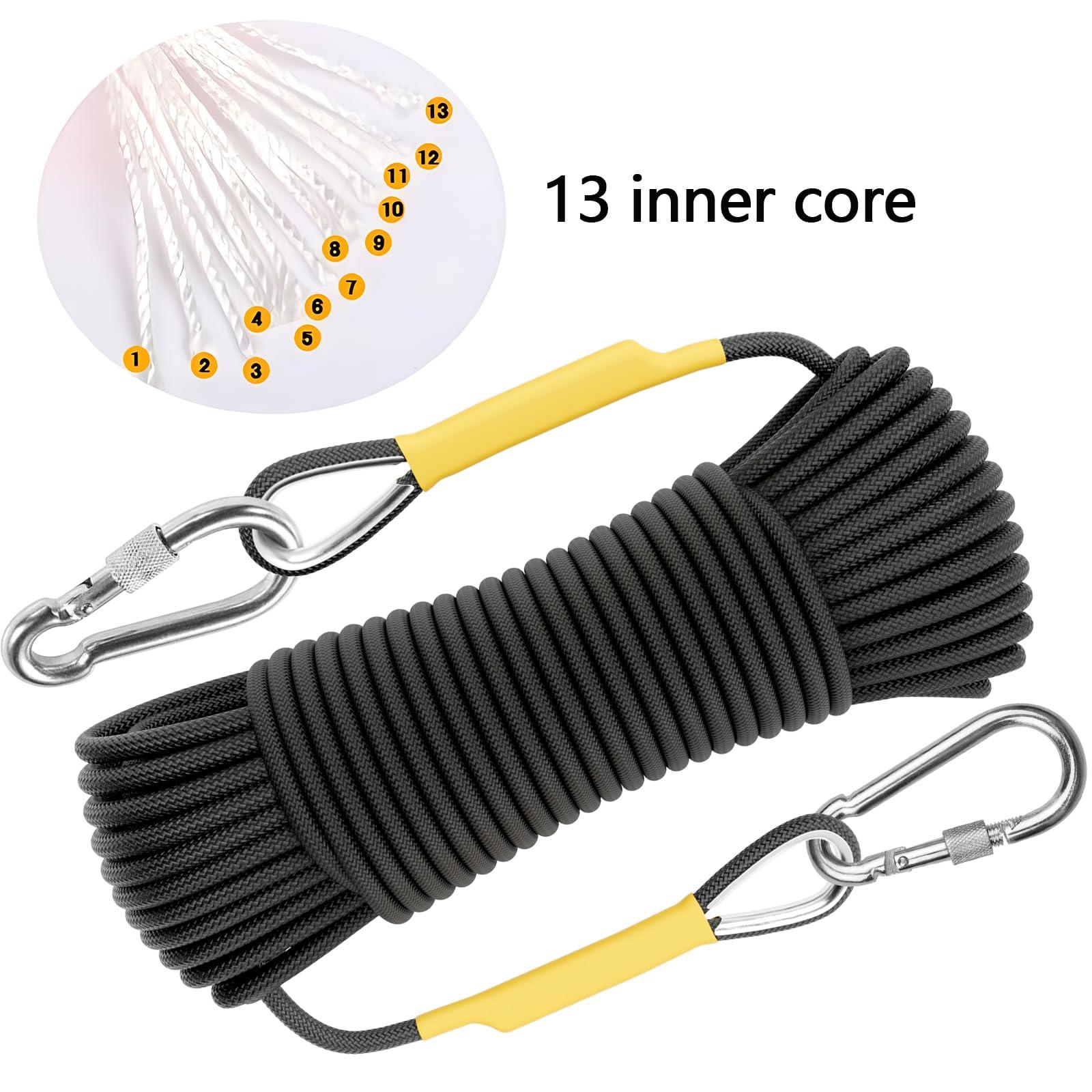 X XBEN X XBEN Outdoor Climbing Rope Rock Climbing Rope, Escape Rope Climbing Equipment Fire Rescue Parachute Rope (230 Foot) - Black