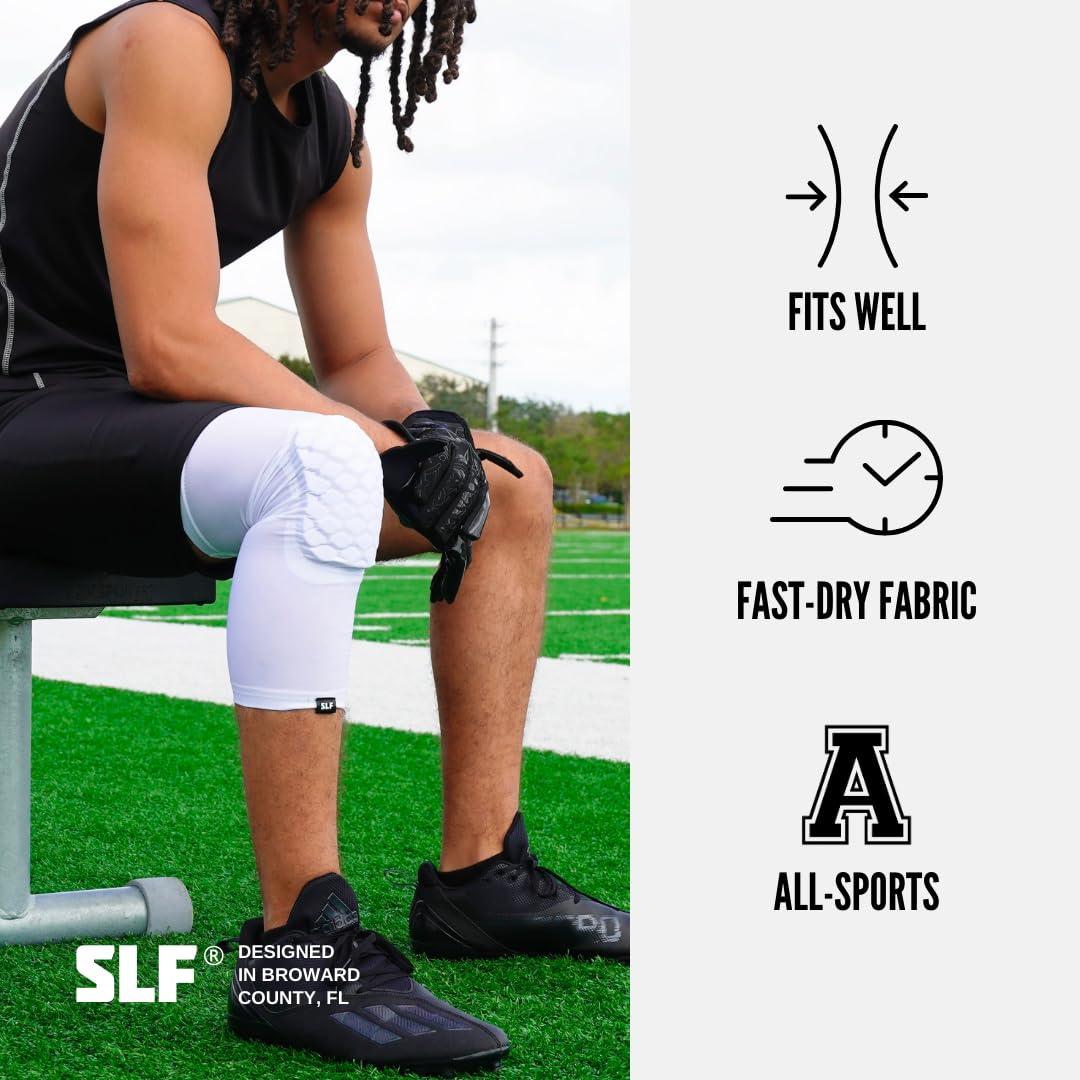 SLEEFS SLEEFS Basic Black Knee Pad - Compression Sleeve - Protection for Running, Volleyball, Basketball, All Sports - UPF 50+